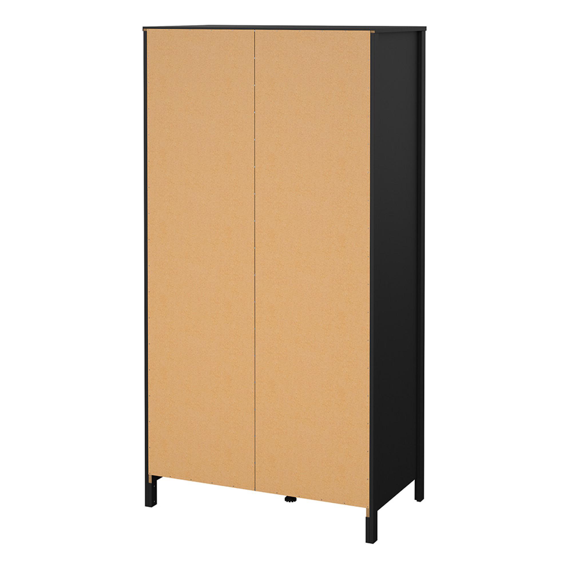 Madrid Wardrobe - 2 Door - 2 Drawer - Combi - Black