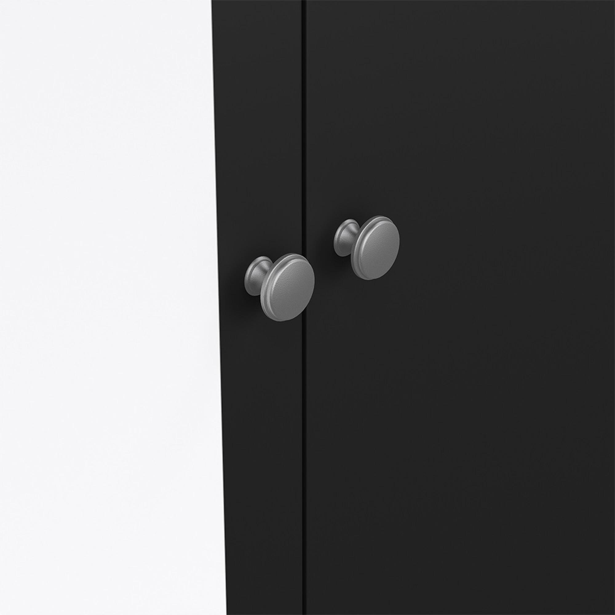 Madrid Wardrobe - 2 Door - 2 Drawer - Combi - Black
