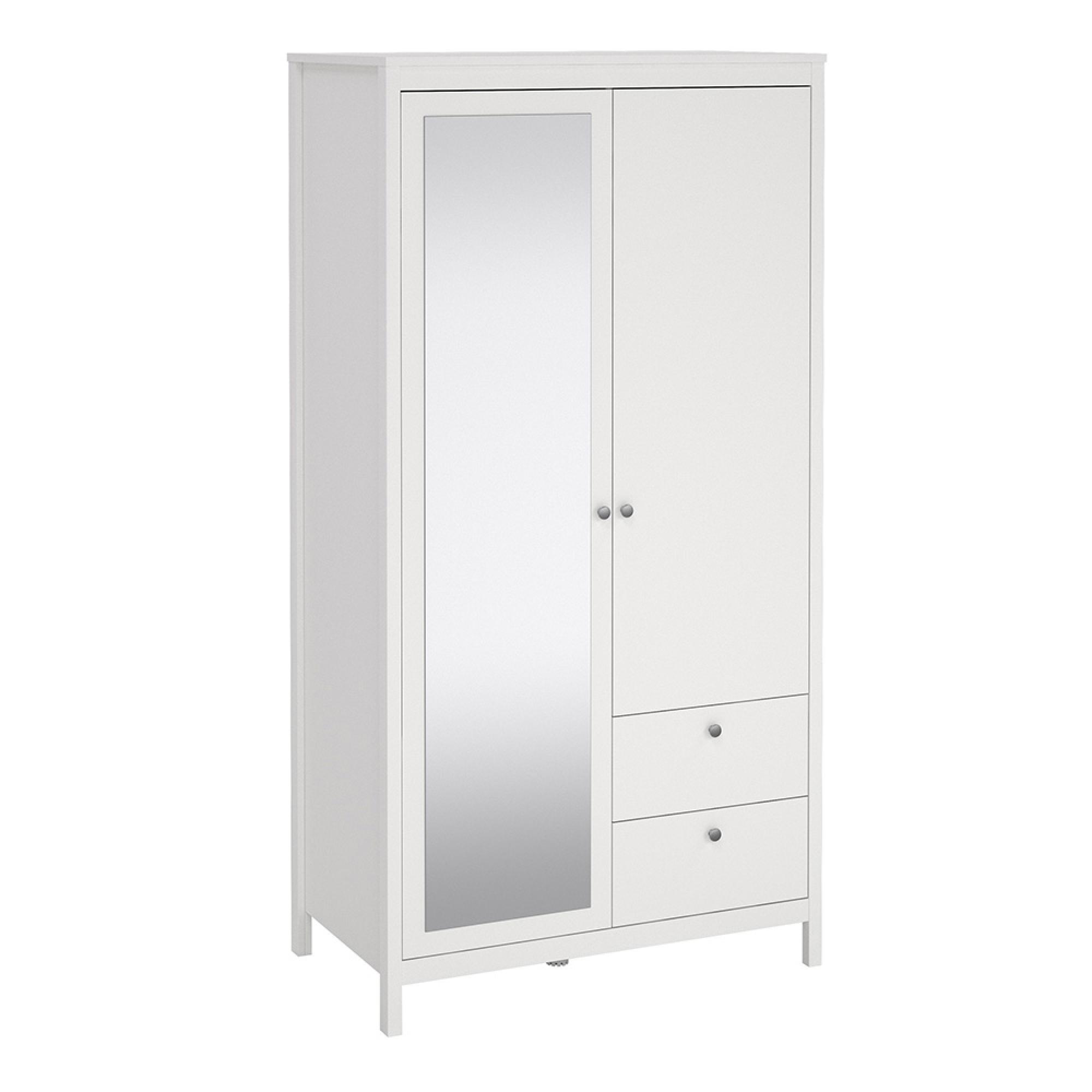 Madrid Wardrobe - 2 Door - 2 Drawer - Combi - White