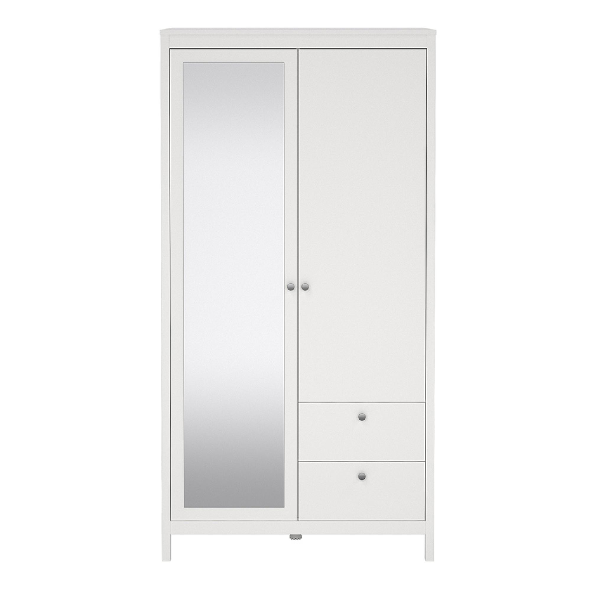 Madrid Wardrobe - 2 Door - 2 Drawer - Combi - White