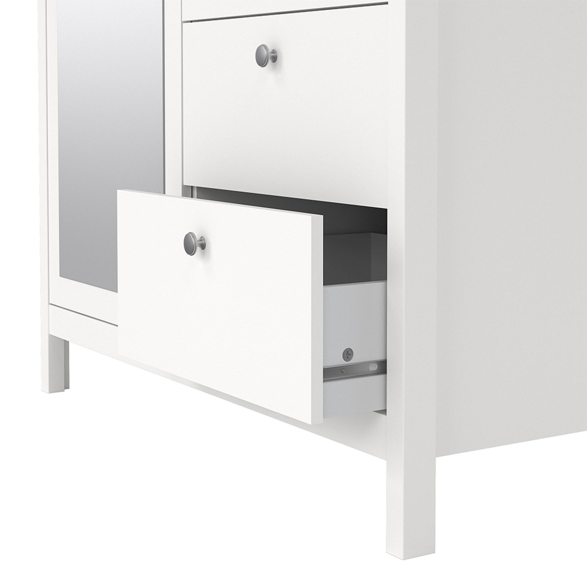 Madrid Wardrobe - 2 Door - 2 Drawer - Combi - White