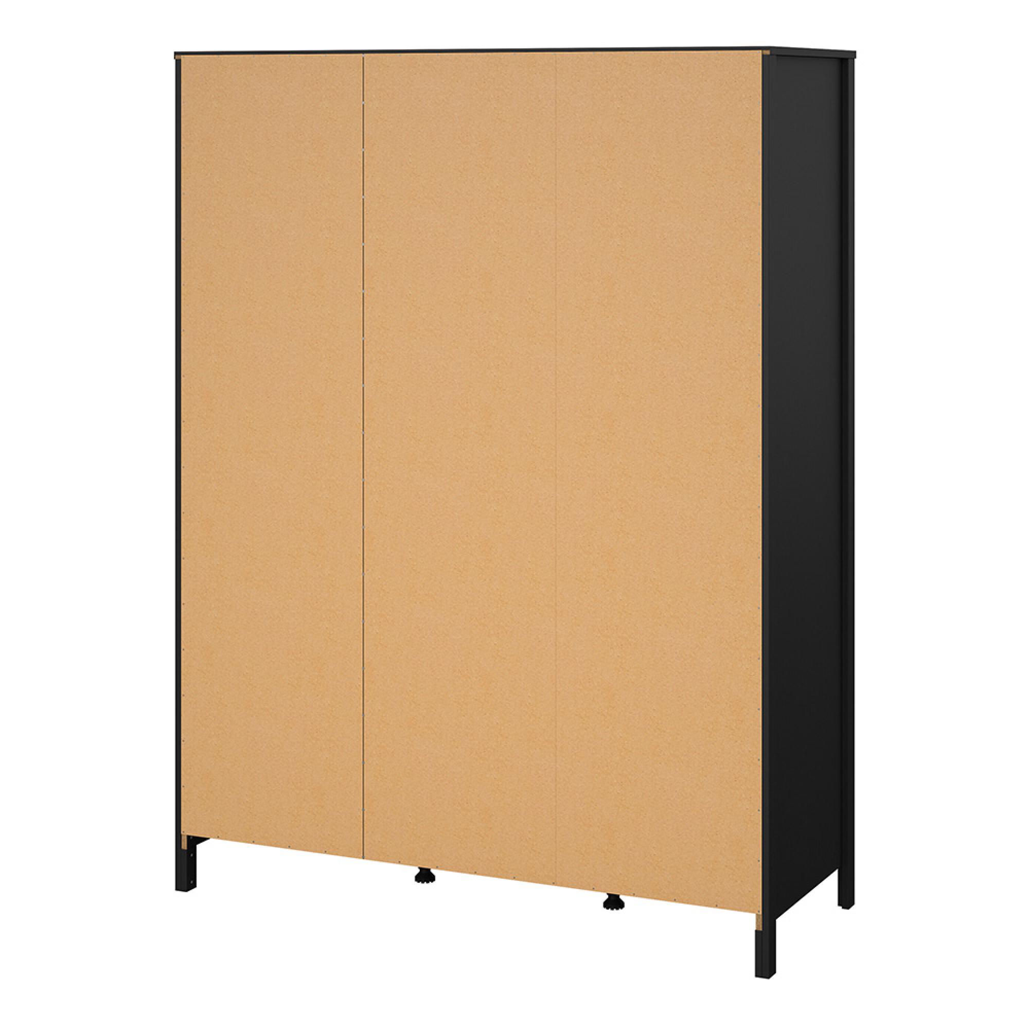 Madrid Wardrobe - 3 Door - 2 Drawer - Combi - Black
