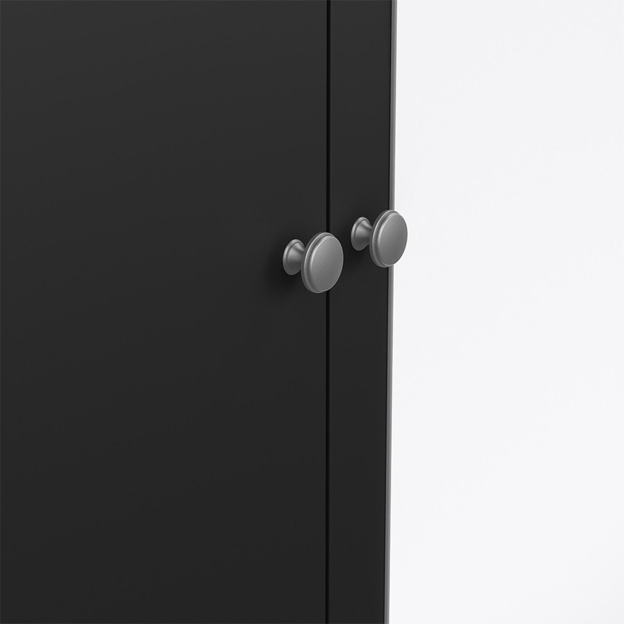 Madrid Wardrobe - 3 Door - 2 Drawer - Combi - Black