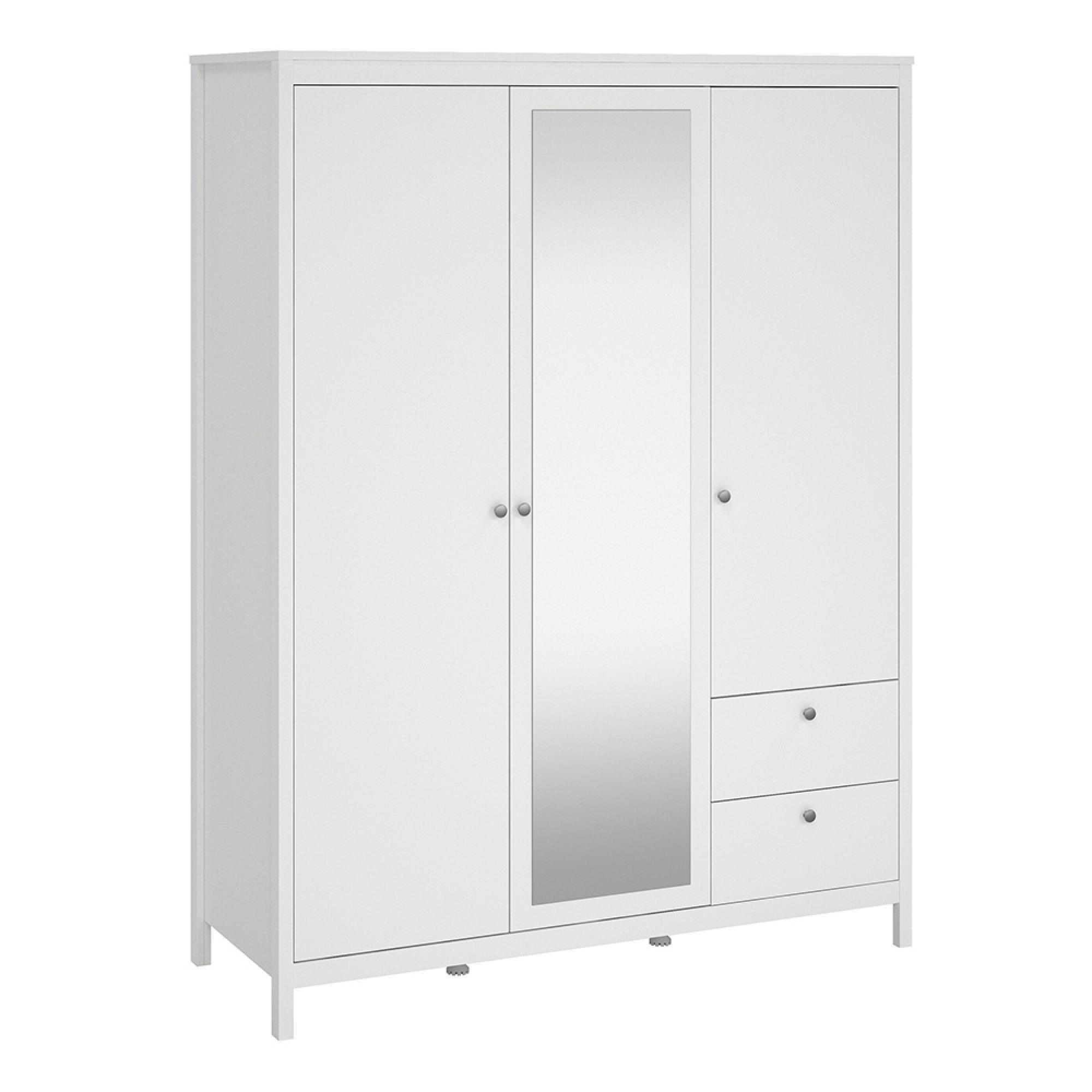 Madrid Wardrobe - 3 Door - 2 Drawer - Combi - White