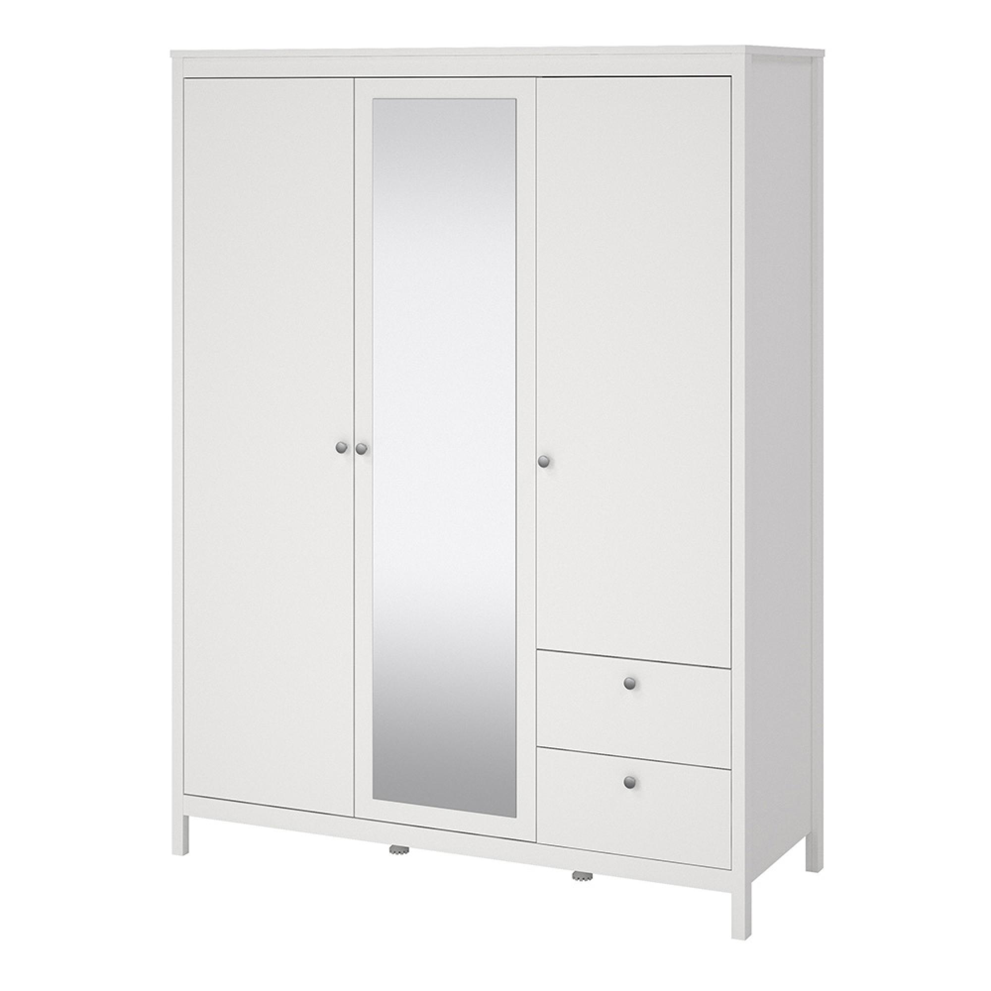 Madrid Wardrobe - 3 Door - 2 Drawer - Combi - White