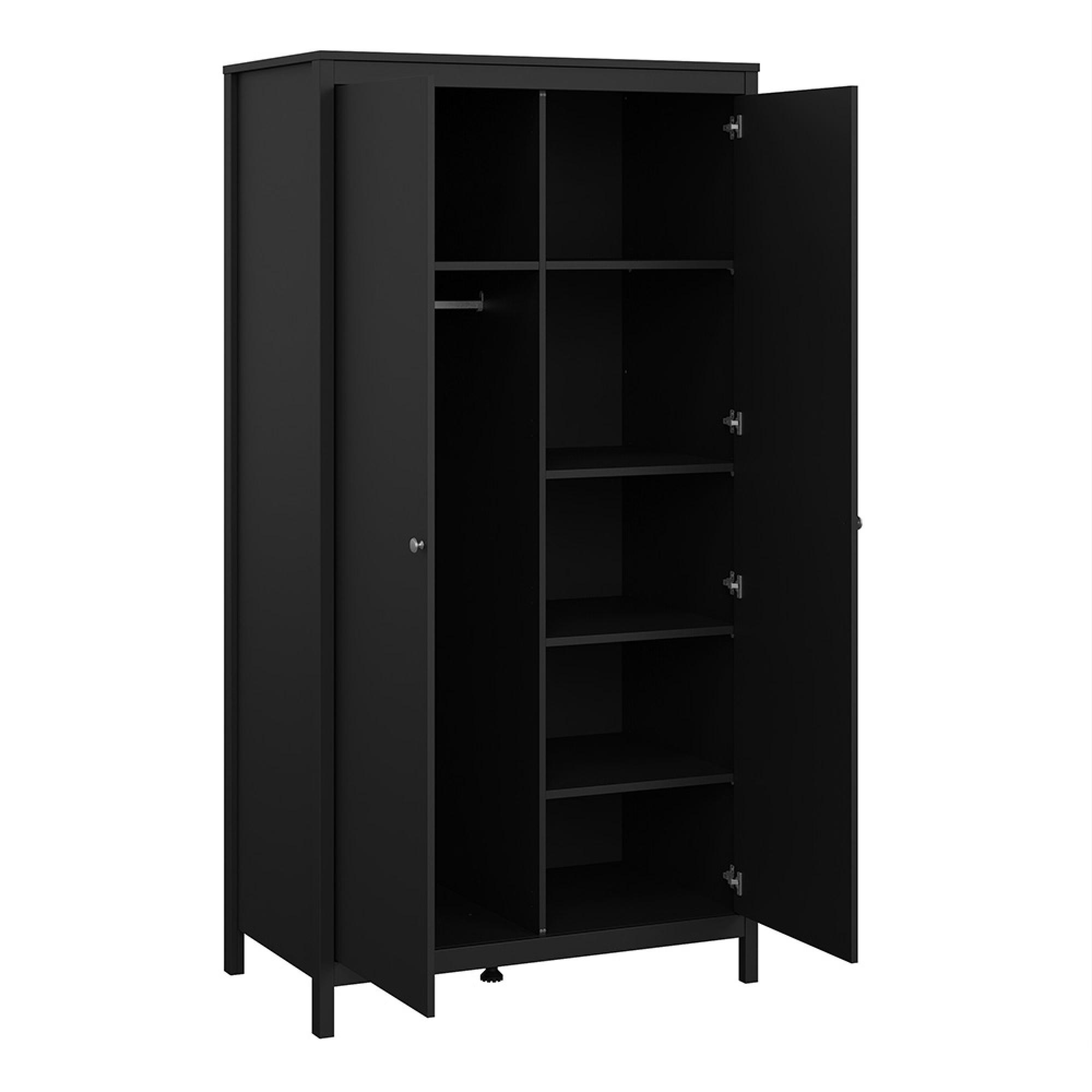 Madrid Wardrobe - 2 Door - Black