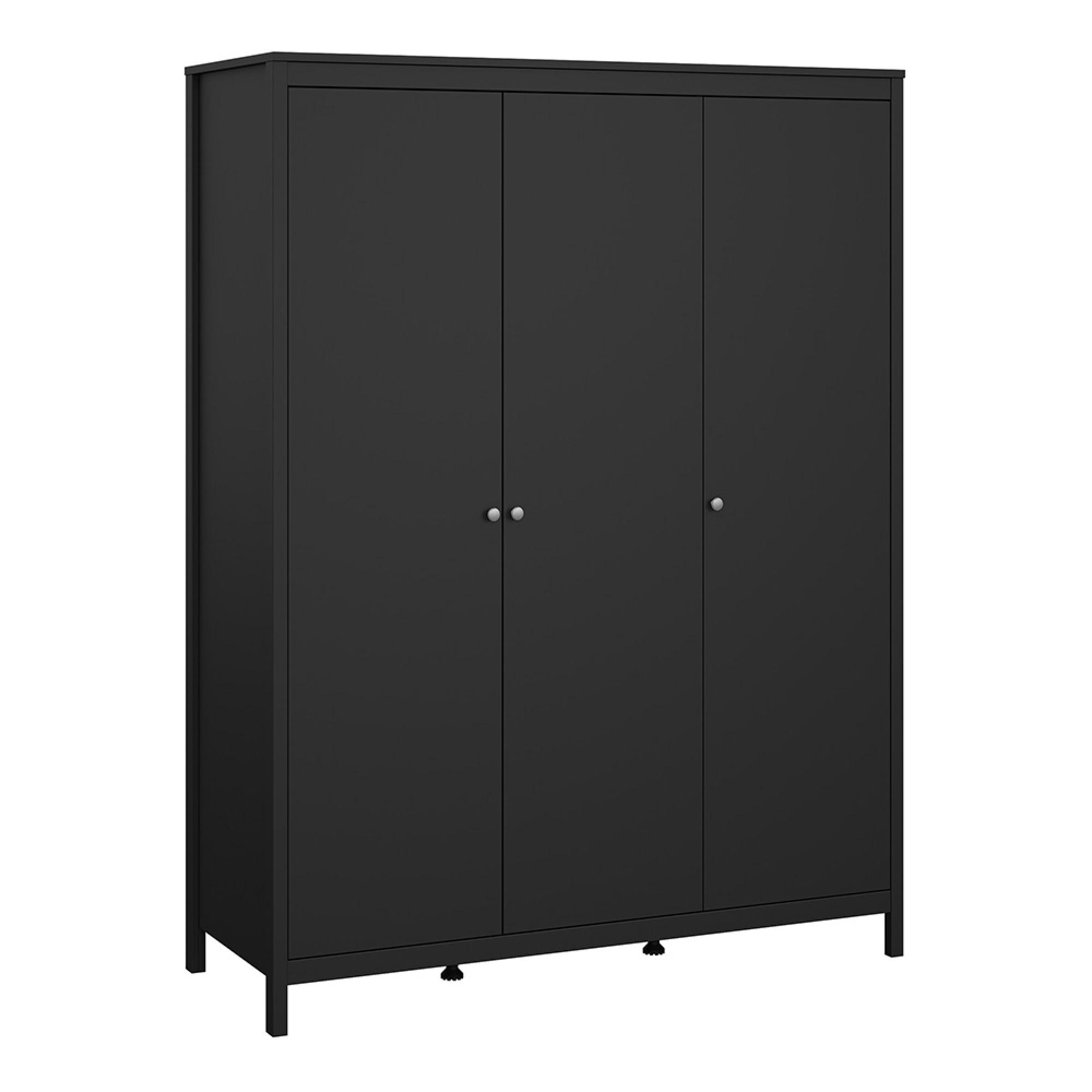 Madrid Wardrobe - 3 Door - Black