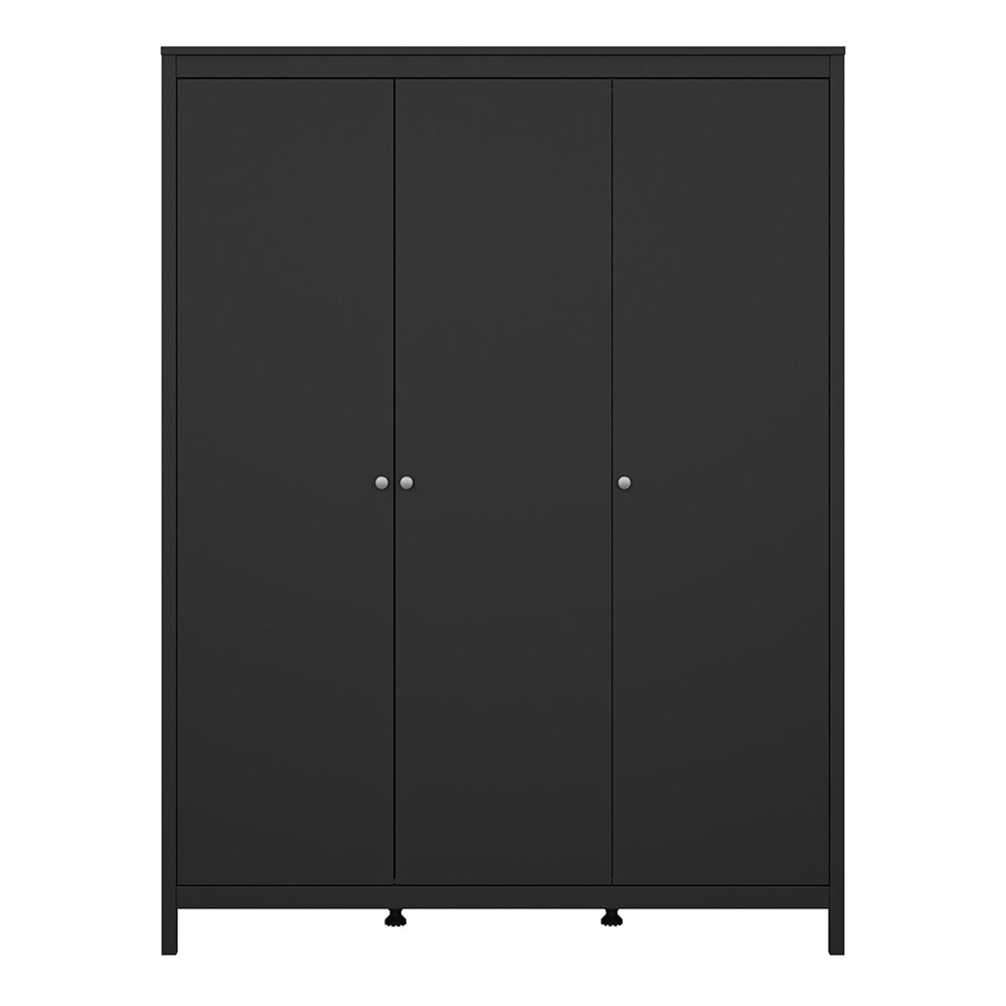 Madrid Wardrobe - 3 Door - Black