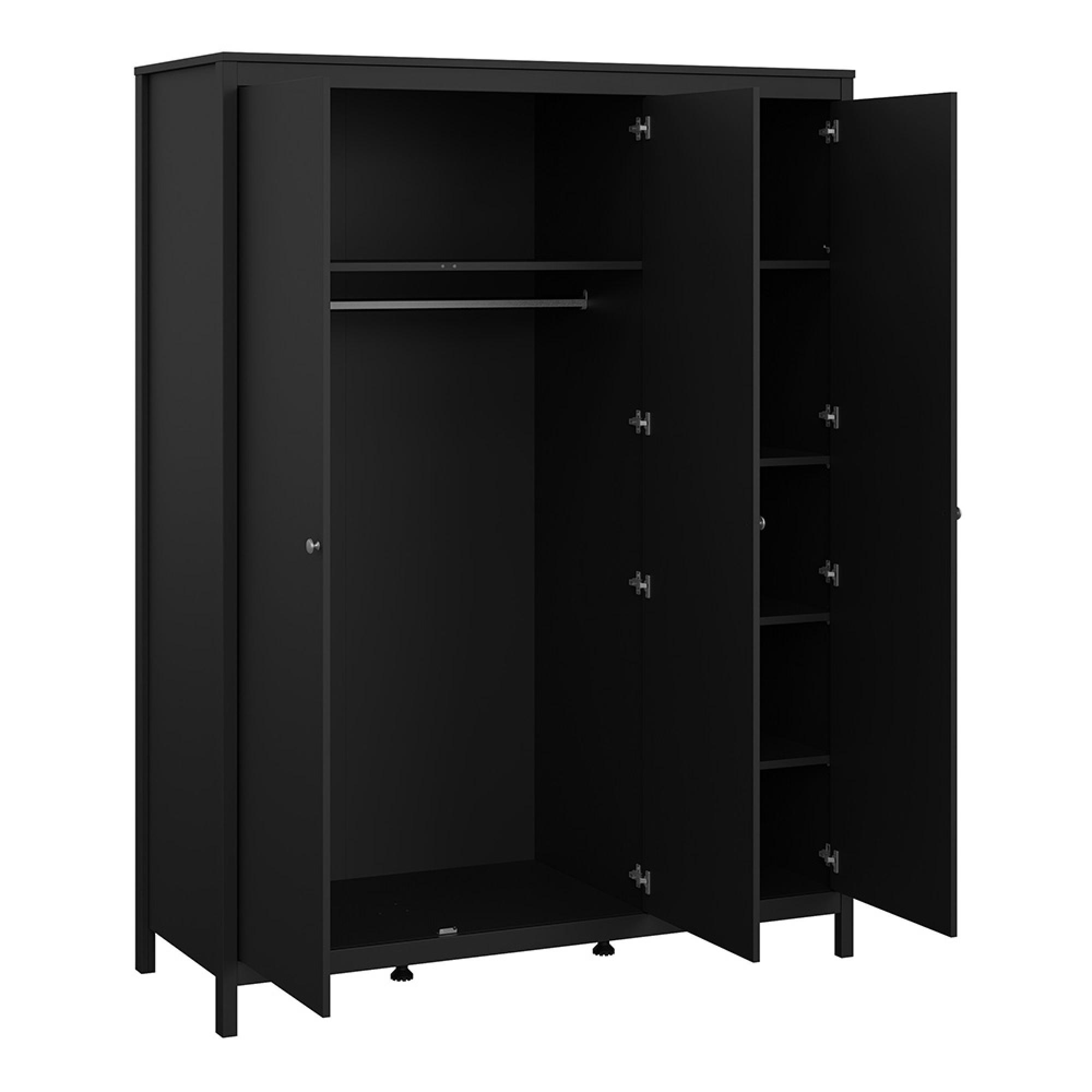 Madrid Wardrobe - 3 Door - Black