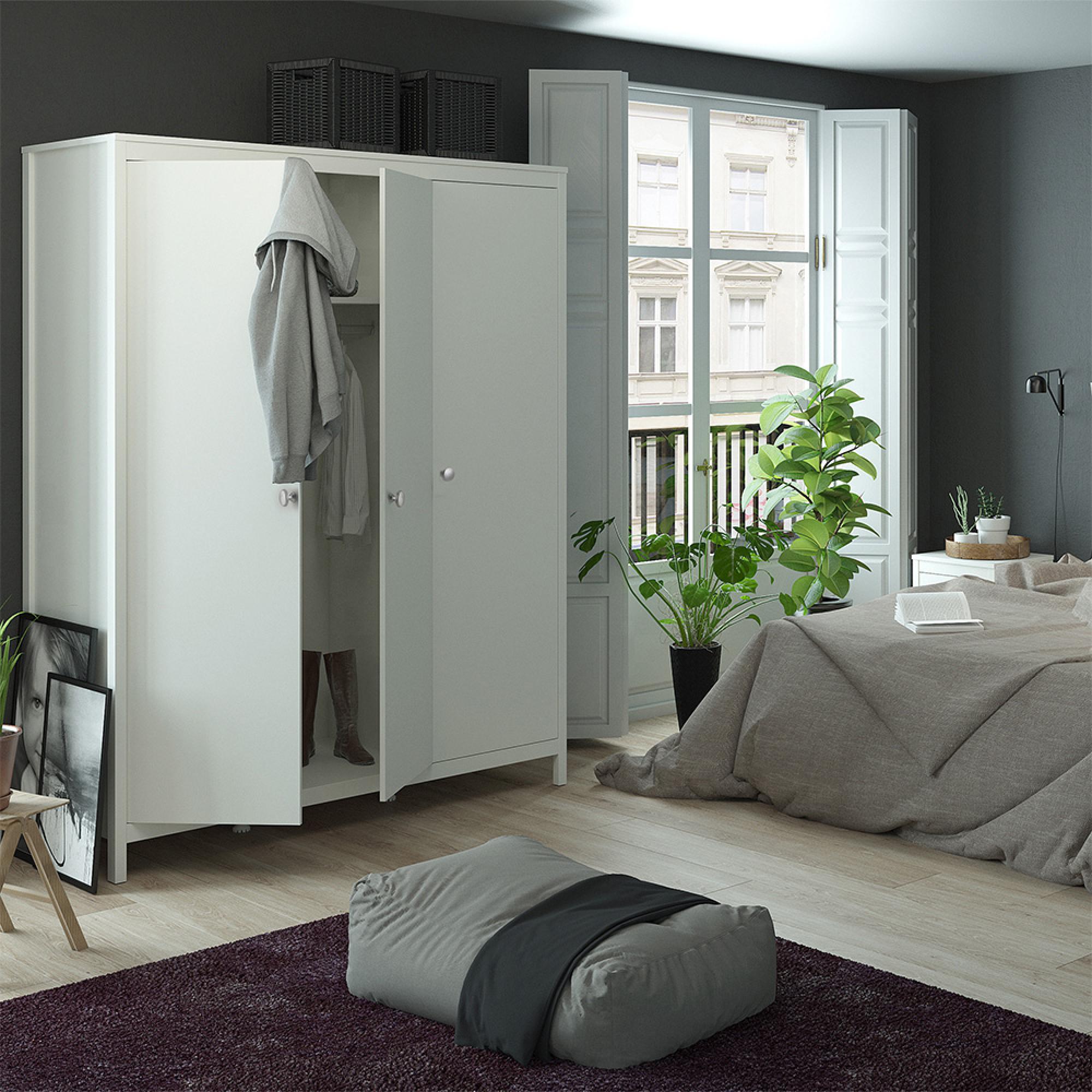 Madrid Wardrobe - 3 Door - White