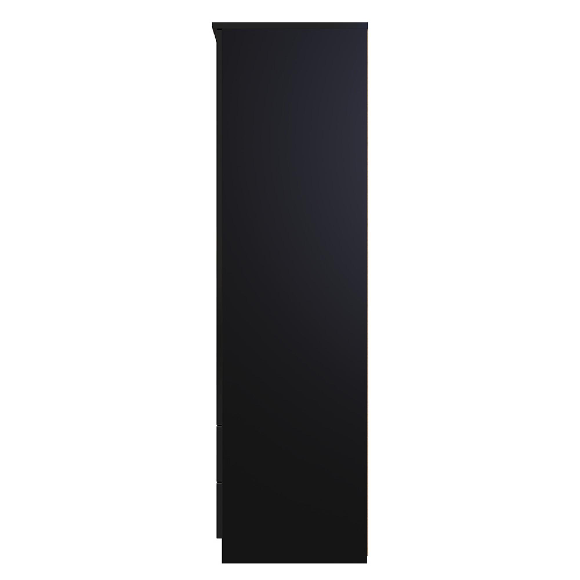 Camden Wardrobe - 2 Door - 2 Drawers - Double - Black Gloss