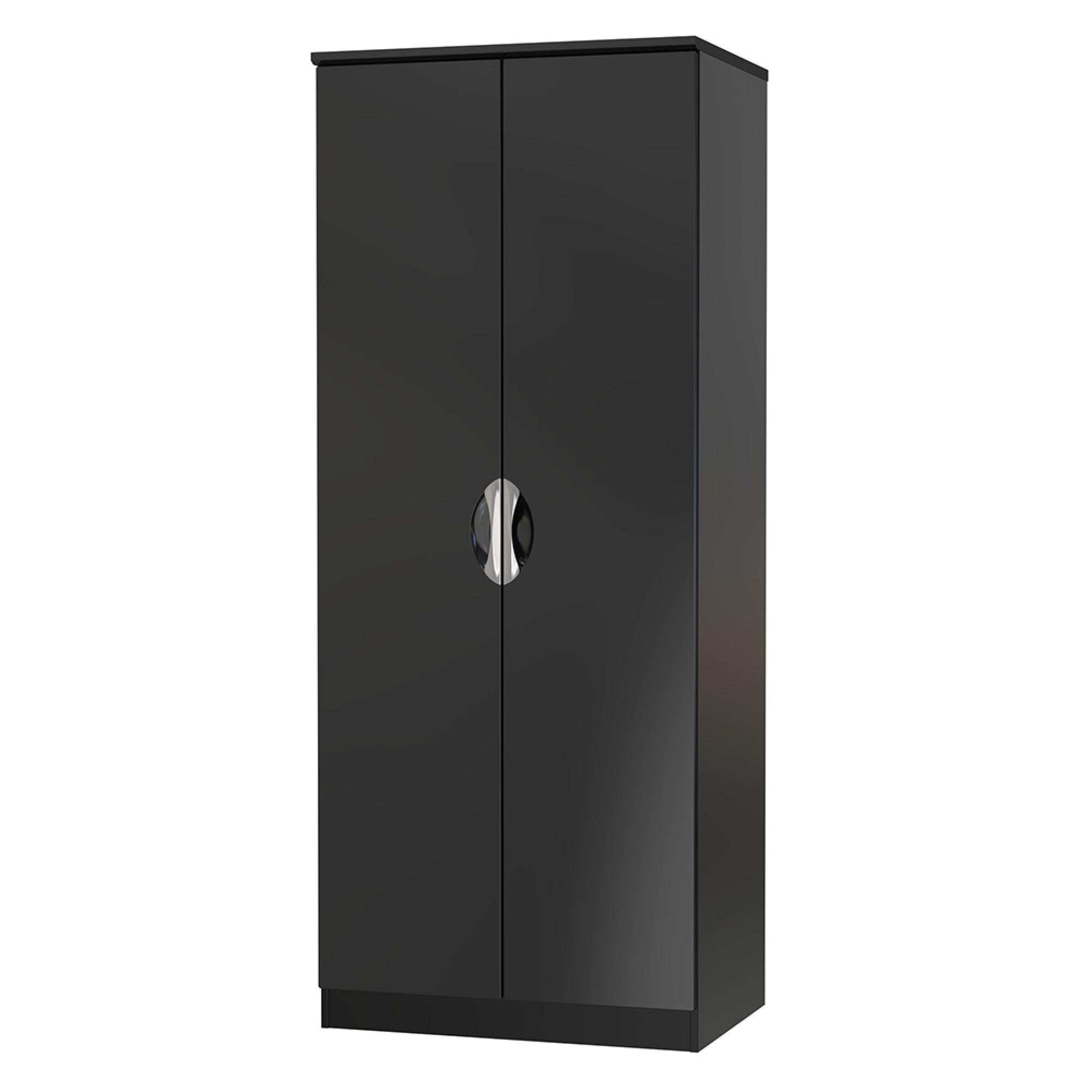 Camden Wardrobe - 2 Door - Plain - Black Gloss