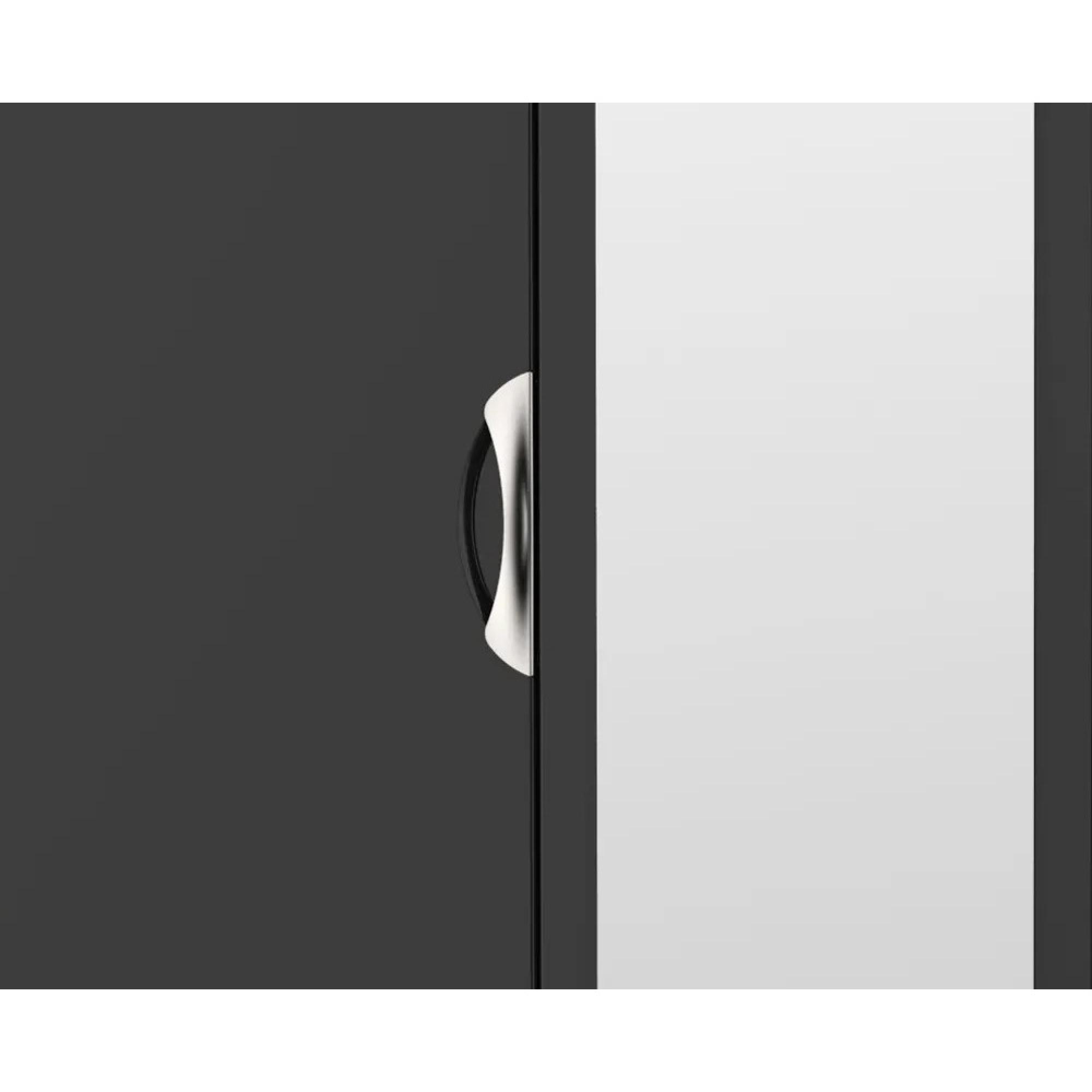 Camden Wardrobe - 2 Door with 1 Mirror - Black Gloss