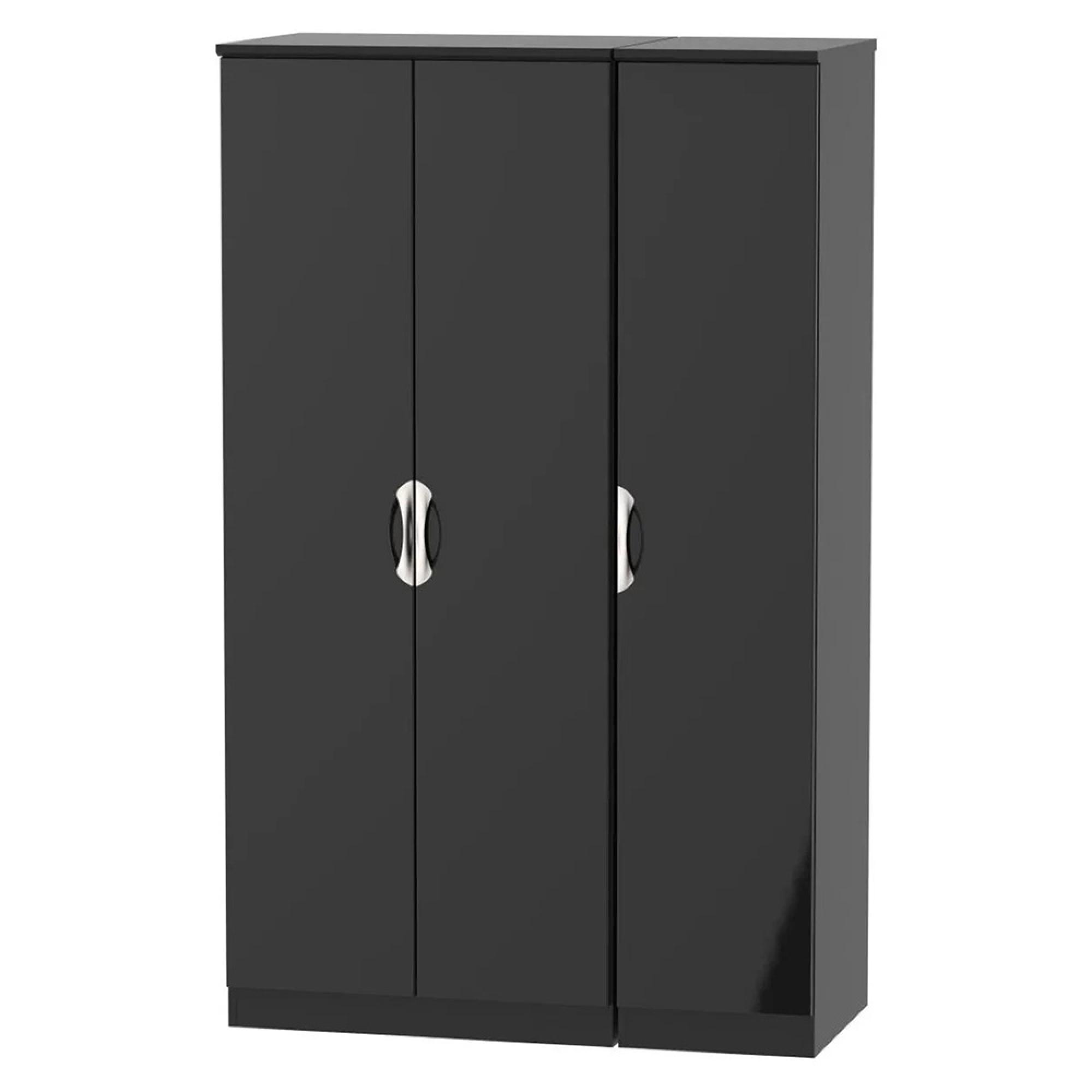 Camden Wardrobe - 3 Door - Triple - Black Gloss