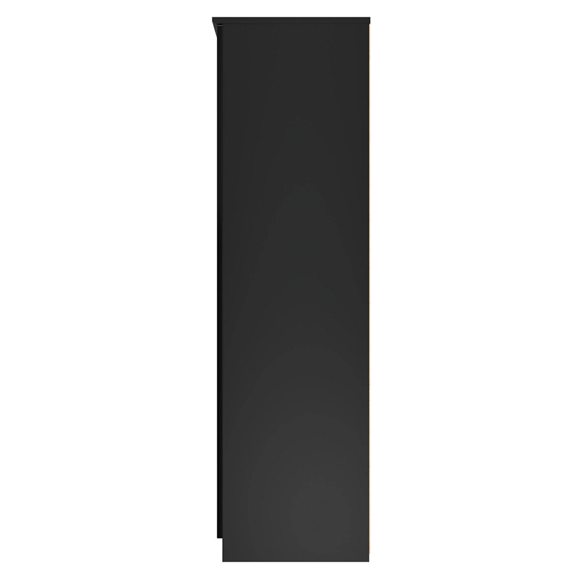 Camden Wardrobe - 3 Door - Triple with 1 Mirror - Black Gloss