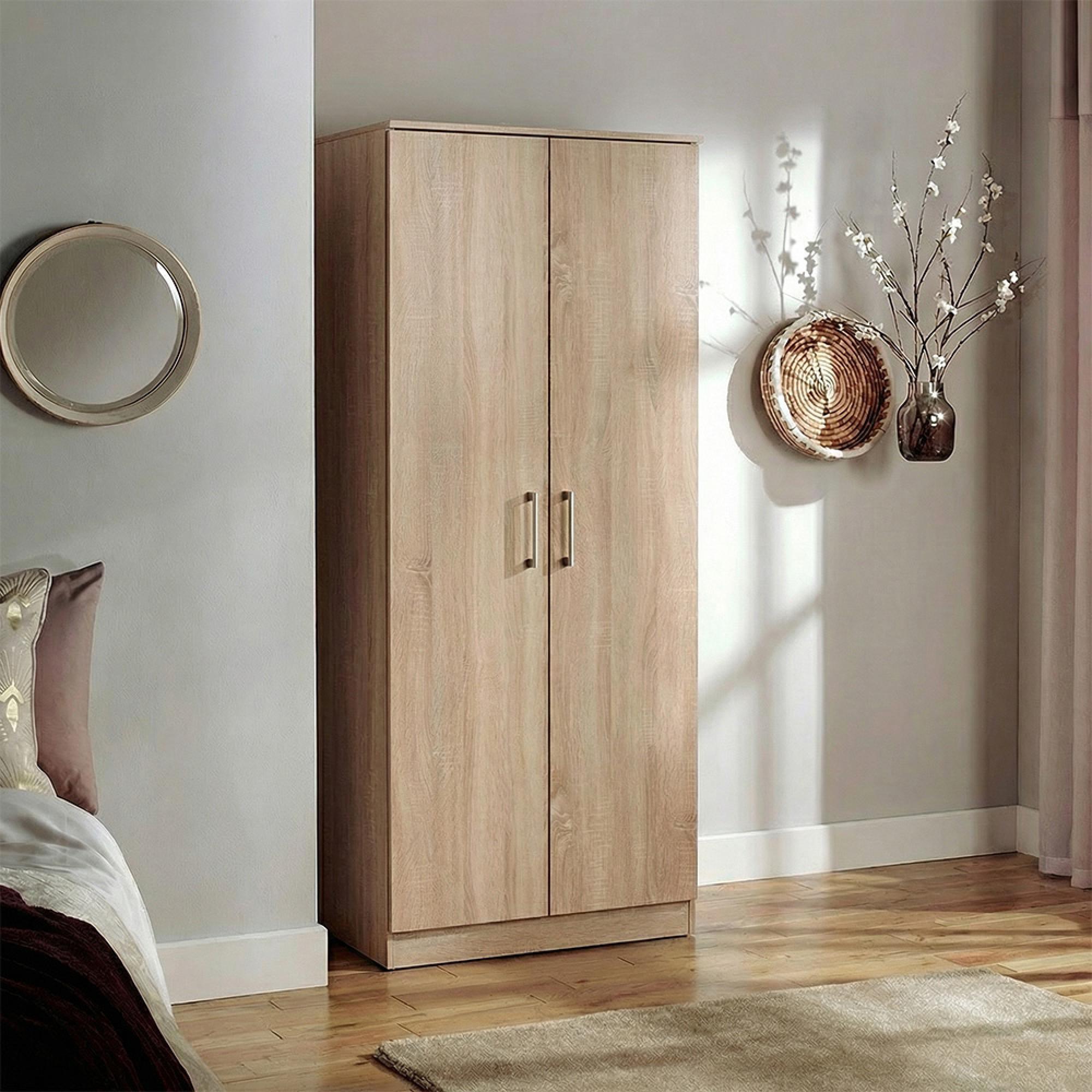 Devon Plain Wardrobe - 2 Door - Oak