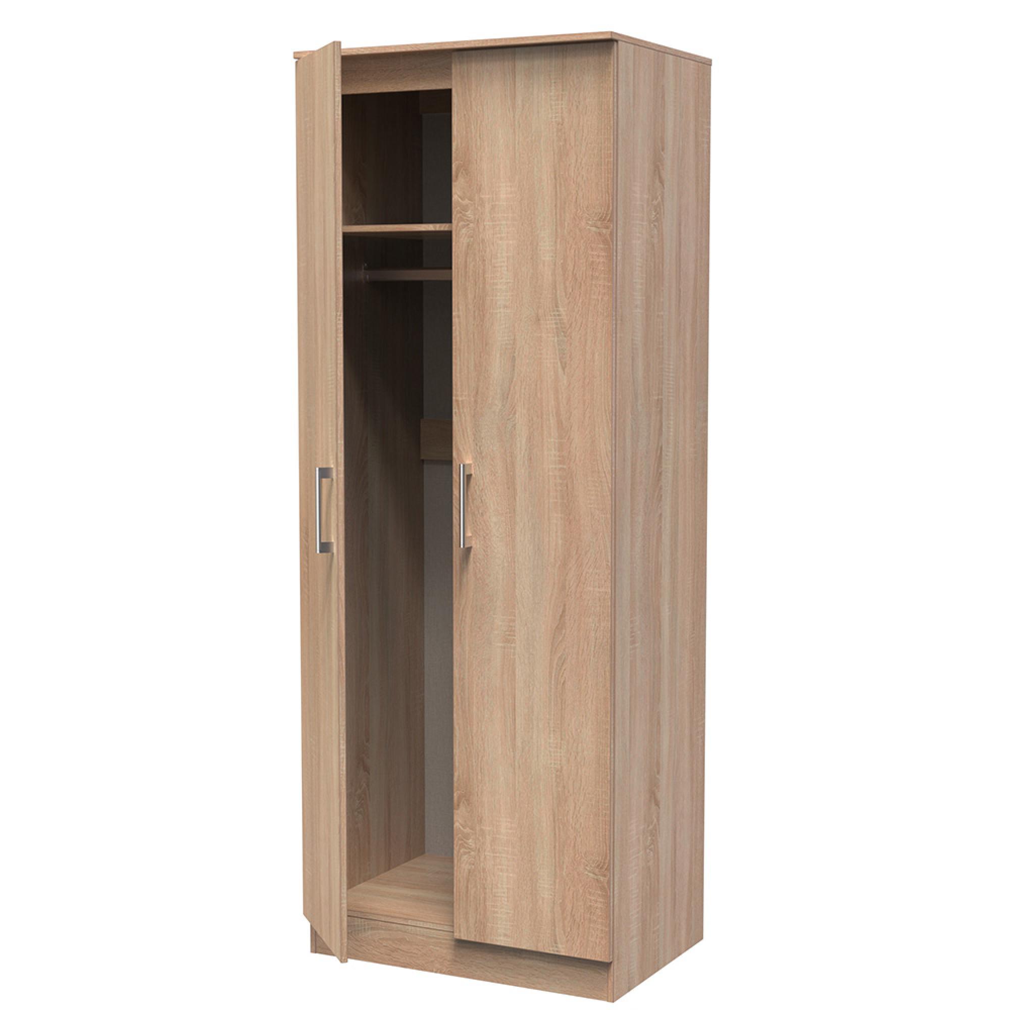 Devon Plain Tall Wardrobe - 2 Door - Oak