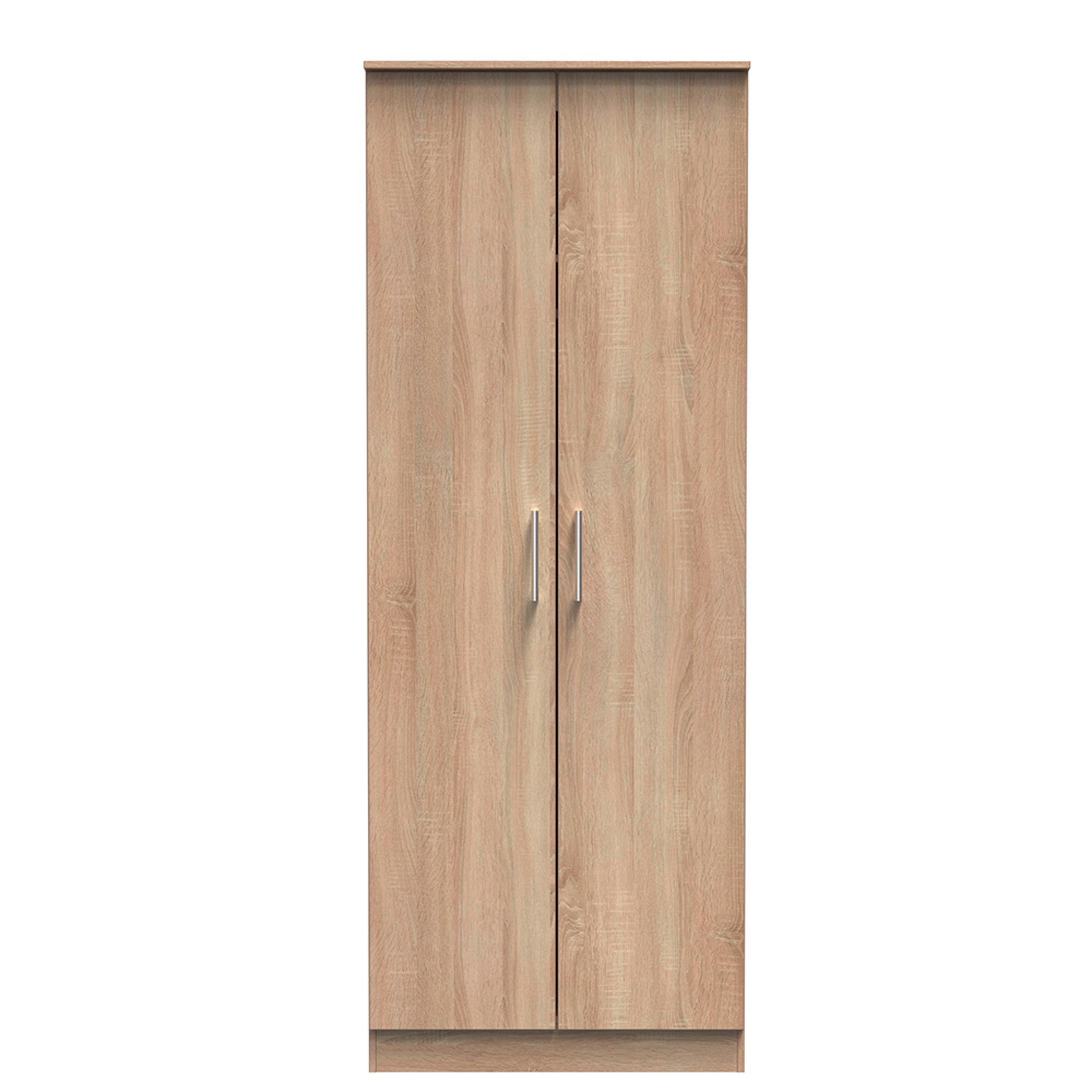 Devon Plain Tall Wardrobe - 2 Door - Oak