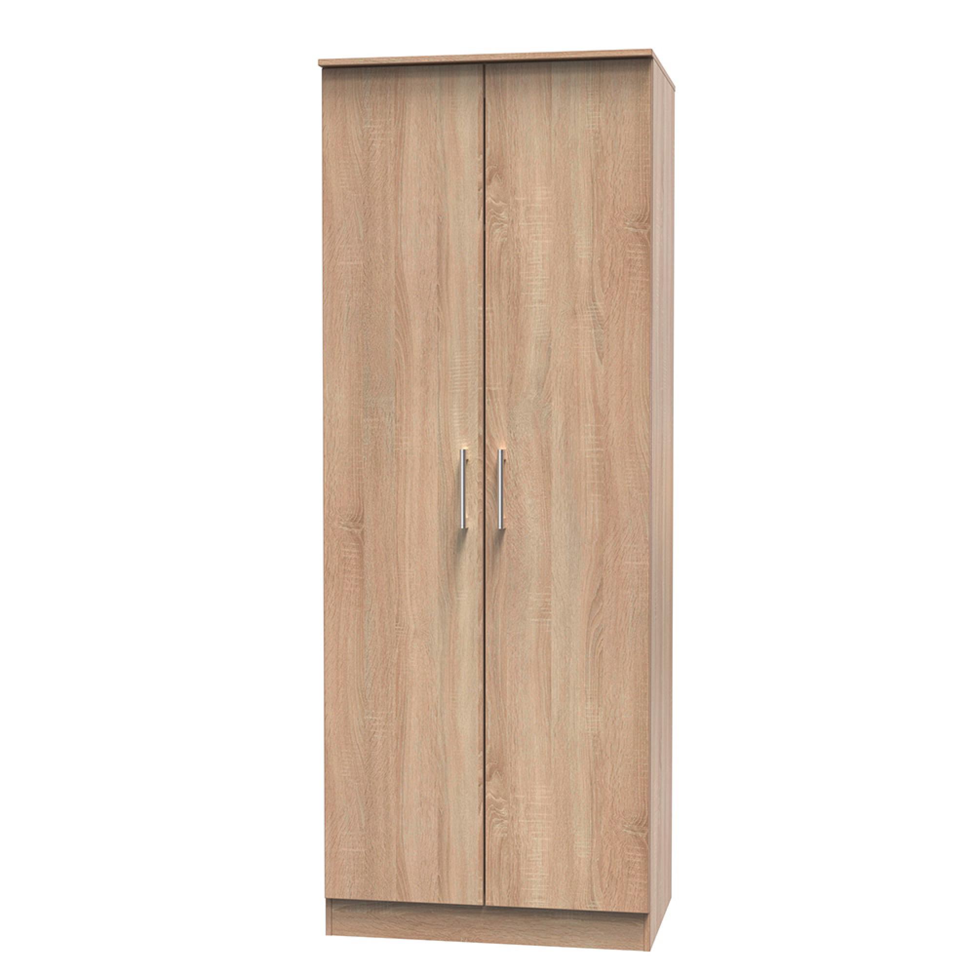 Devon Plain Tall Wardrobe - 2 Door - Oak