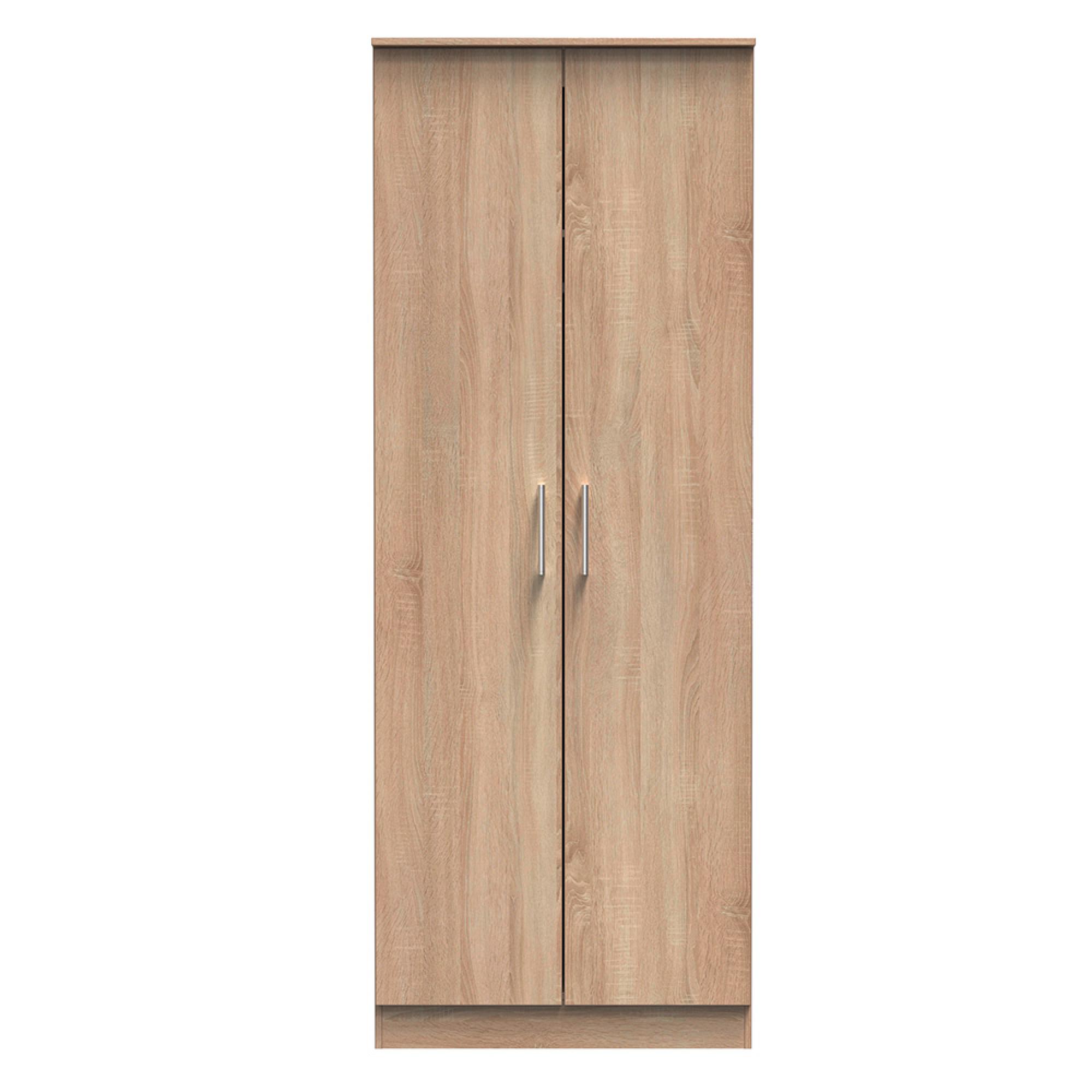 Devon Plain Wardrobe - 2 Door - Oak