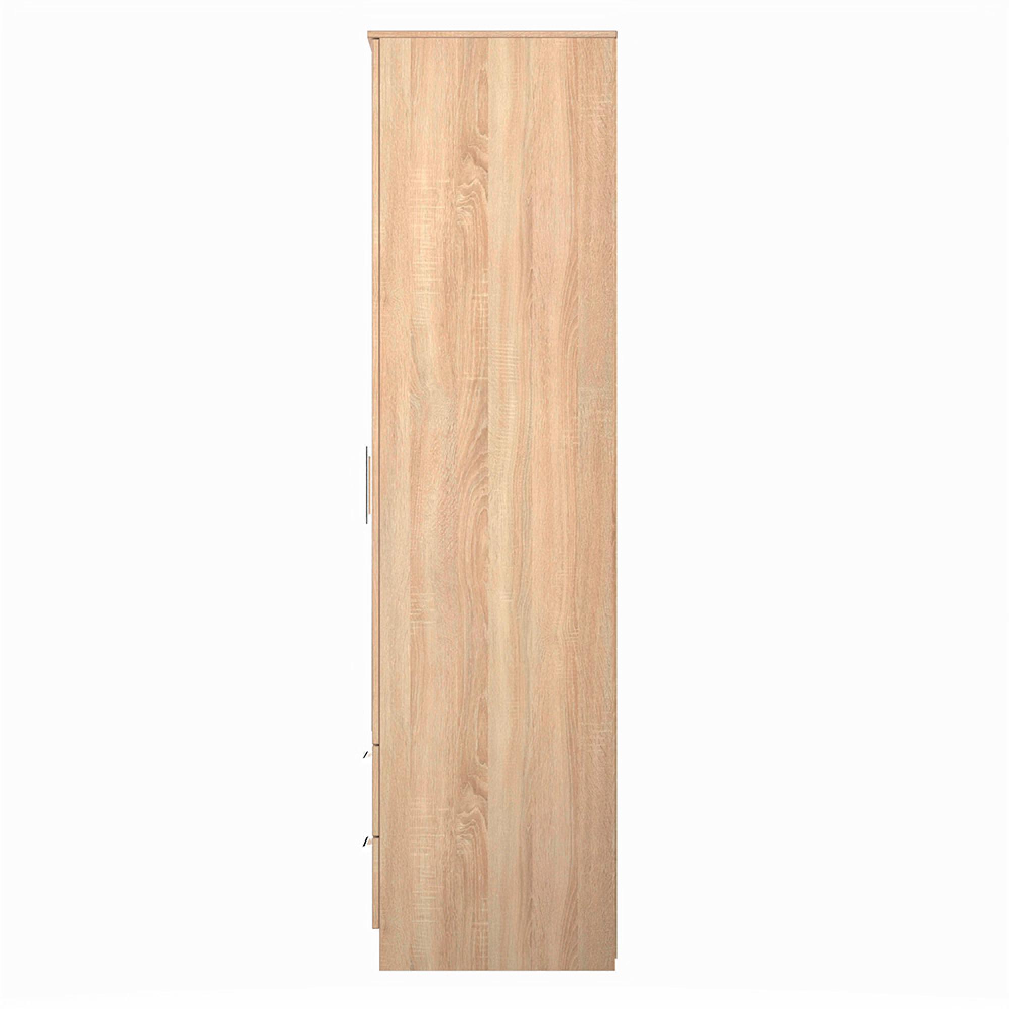 Devon Tall Combi Wardrobe - 2 Door - 1 Mirror - Oak