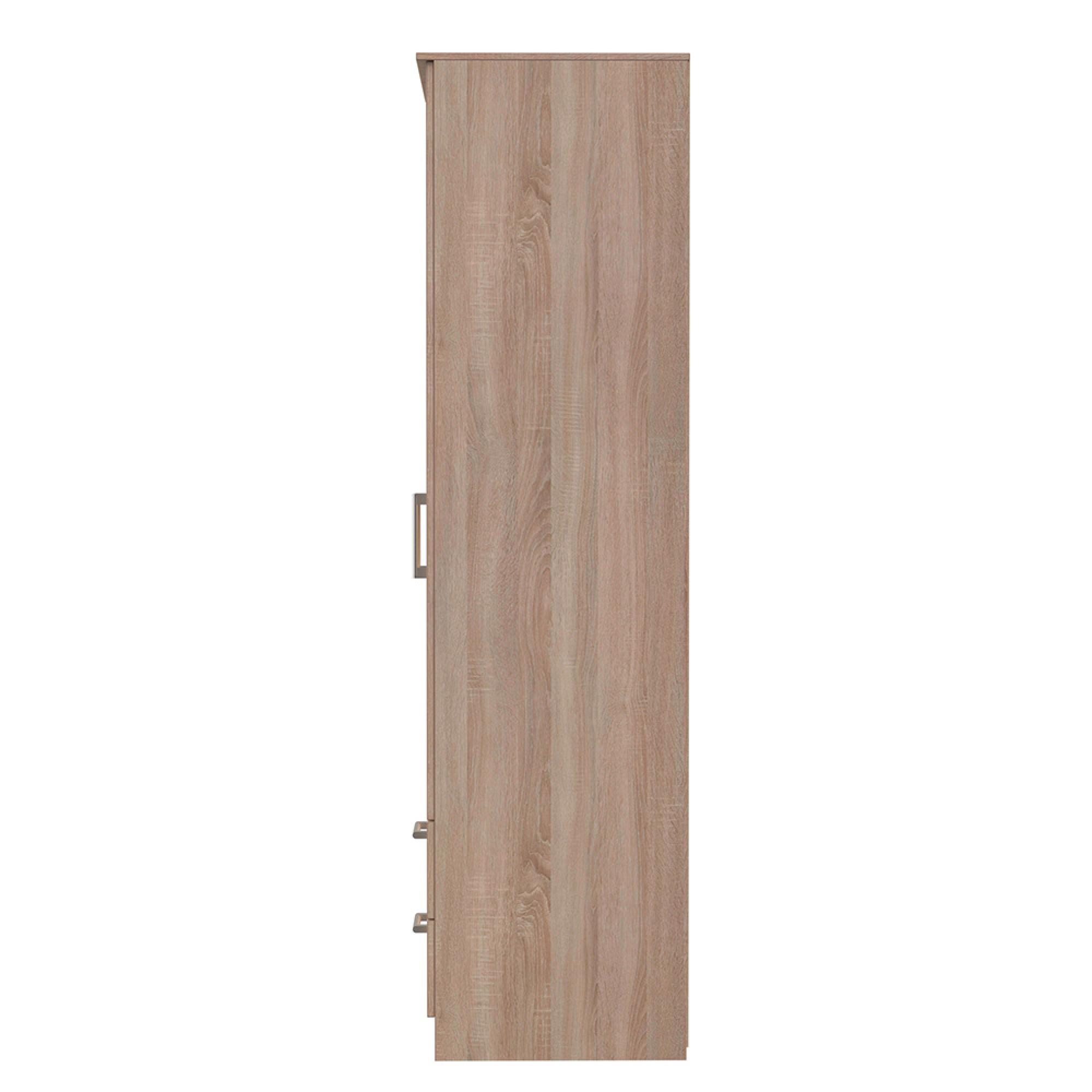Devon Tall Wardrobe - 2 Door - 2 Drawer - Oak