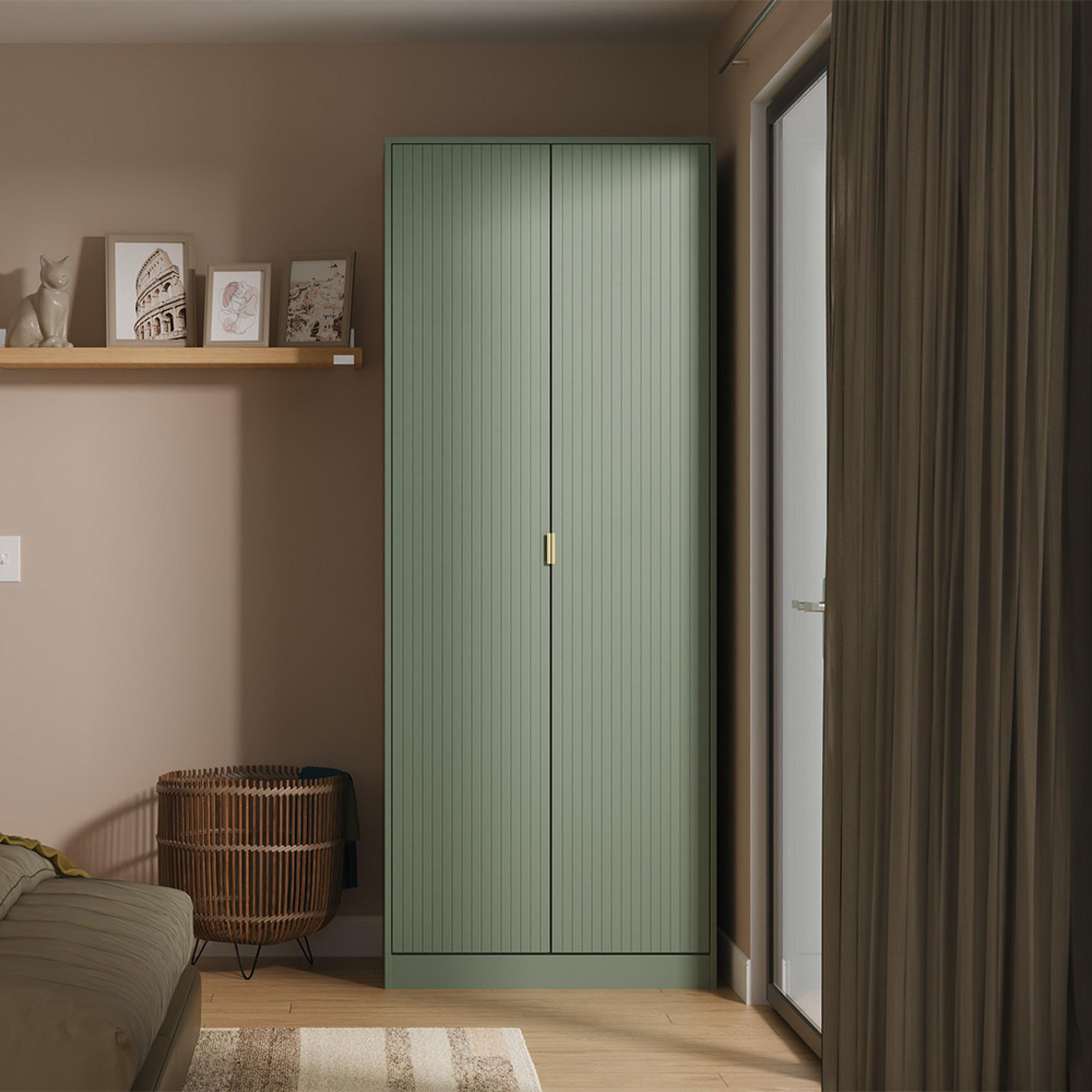Nashville Wardrobe - 2 Door - Plain - Tall - Green
