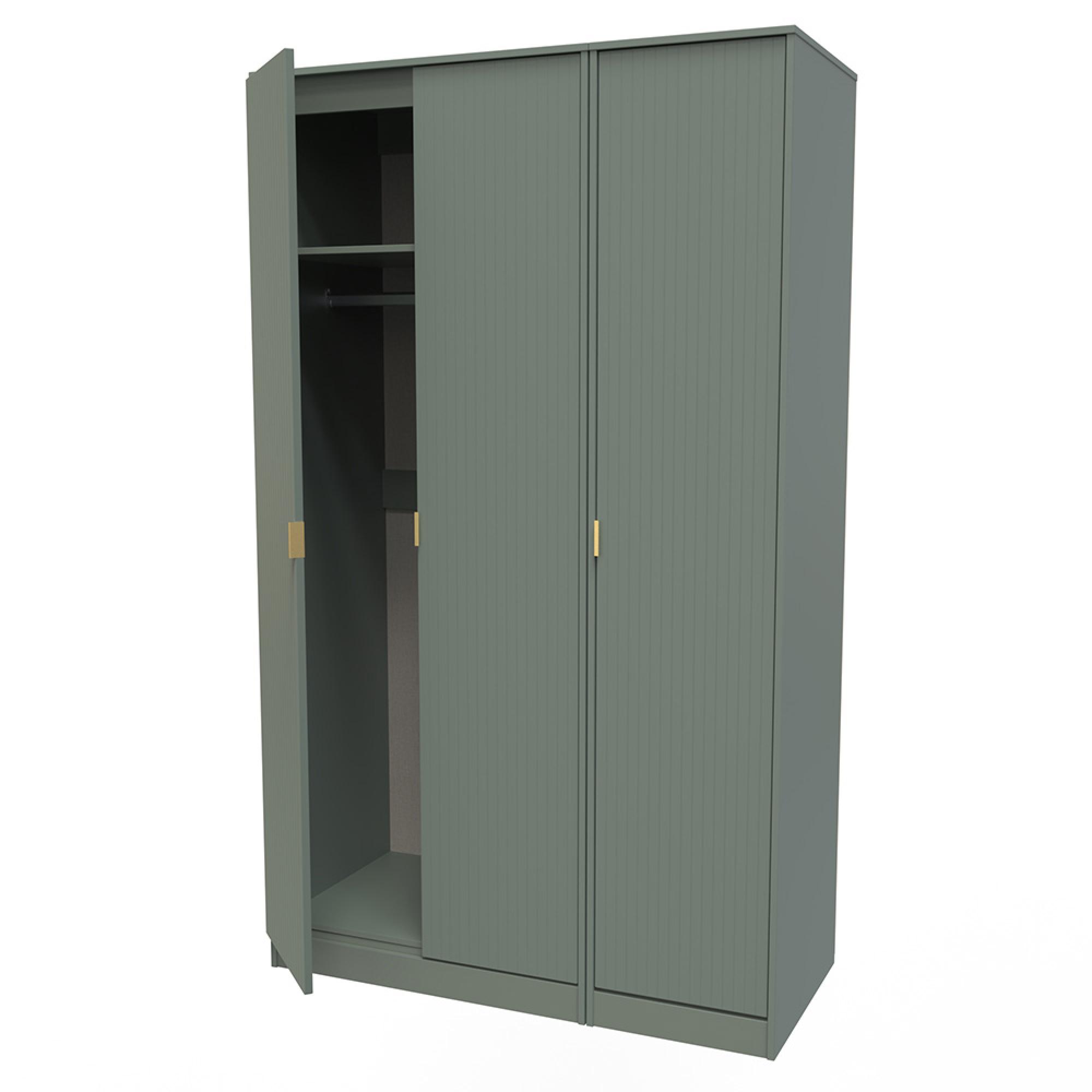 Nashville Wardrobe - 3 Door - Tall - Triple - Green