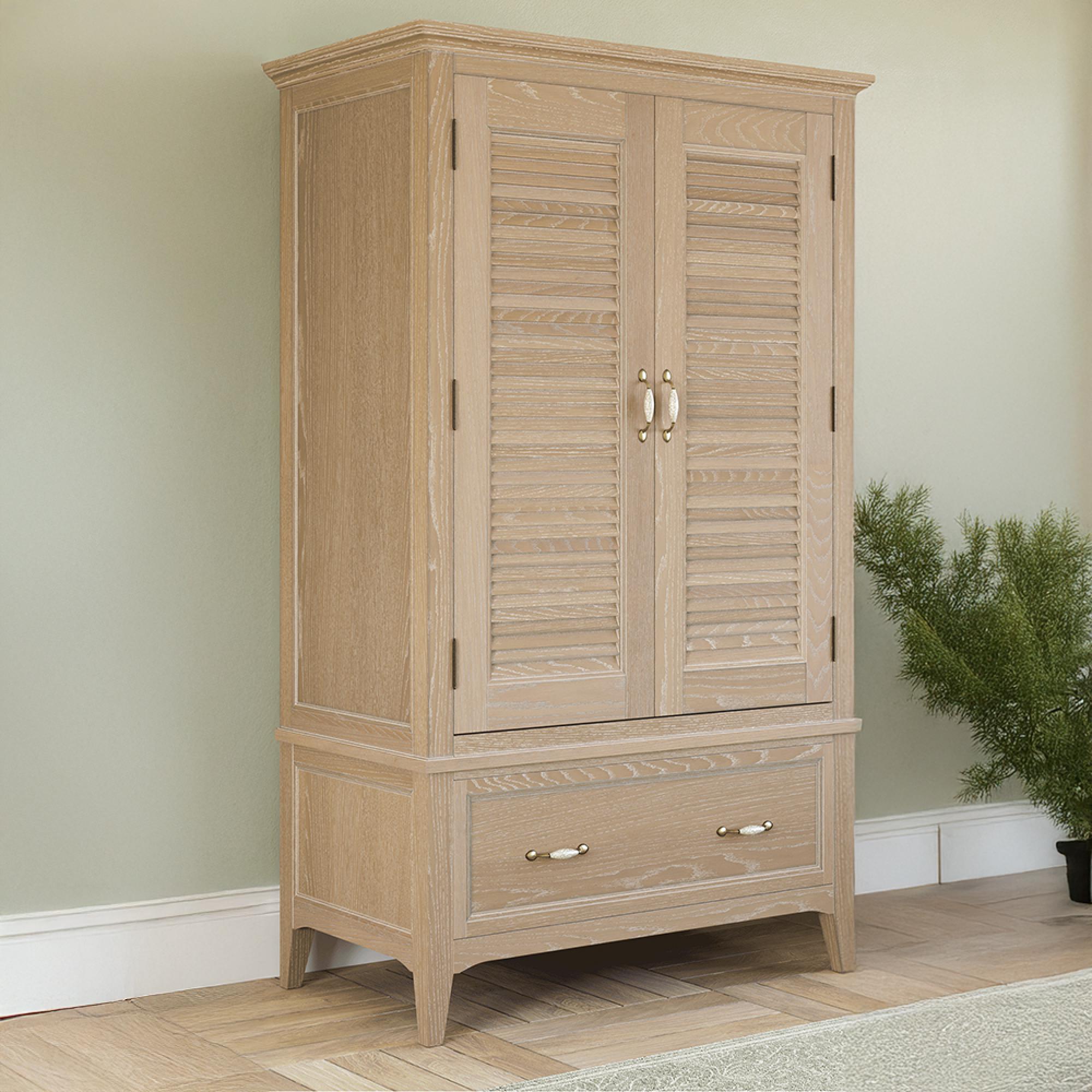 Ennis Wardrobe - 2 Door 1 Drawer - Natural Matt Lacquered