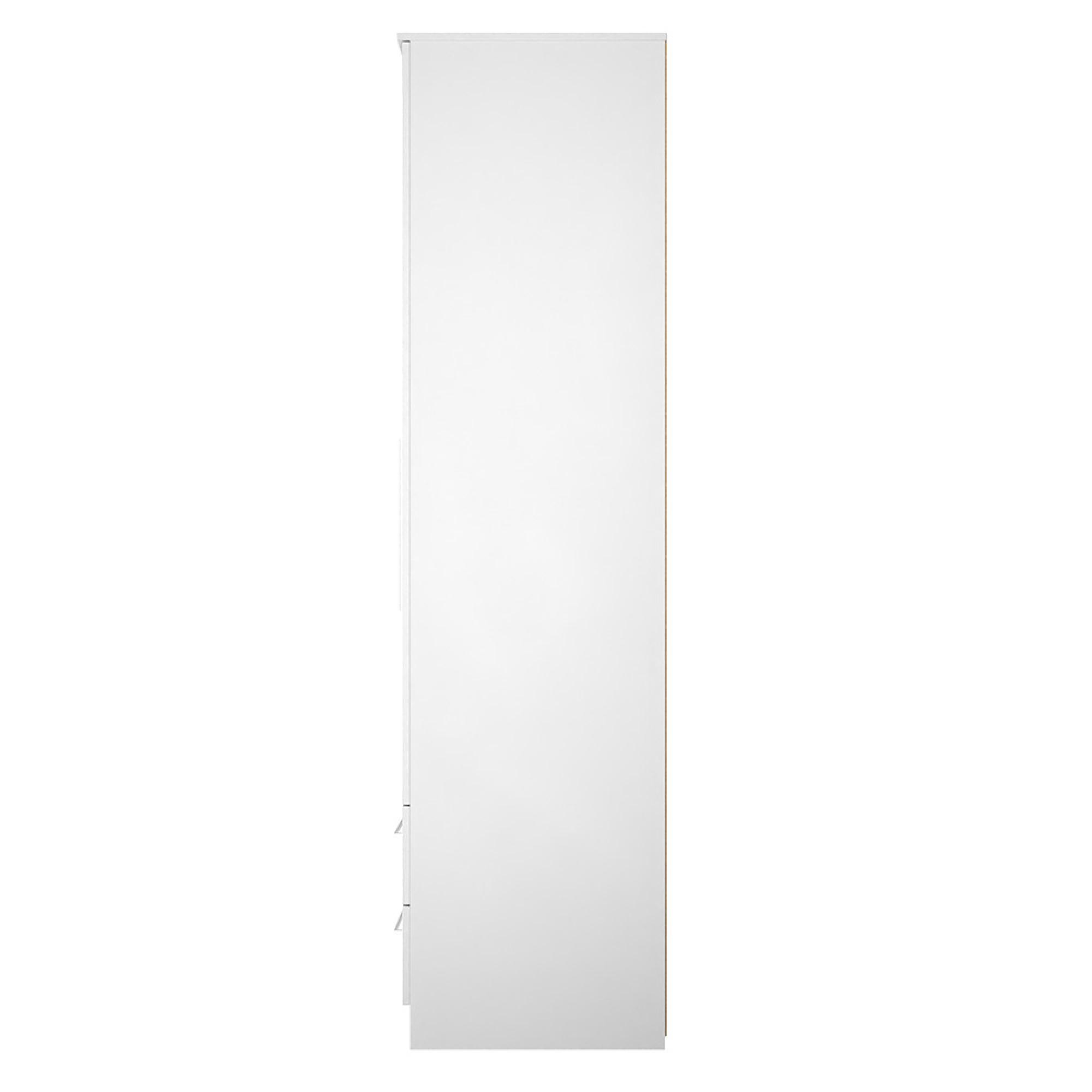 Worcester Wardrobe - 2 Door - 1 Mirror - Tall - Combi - White