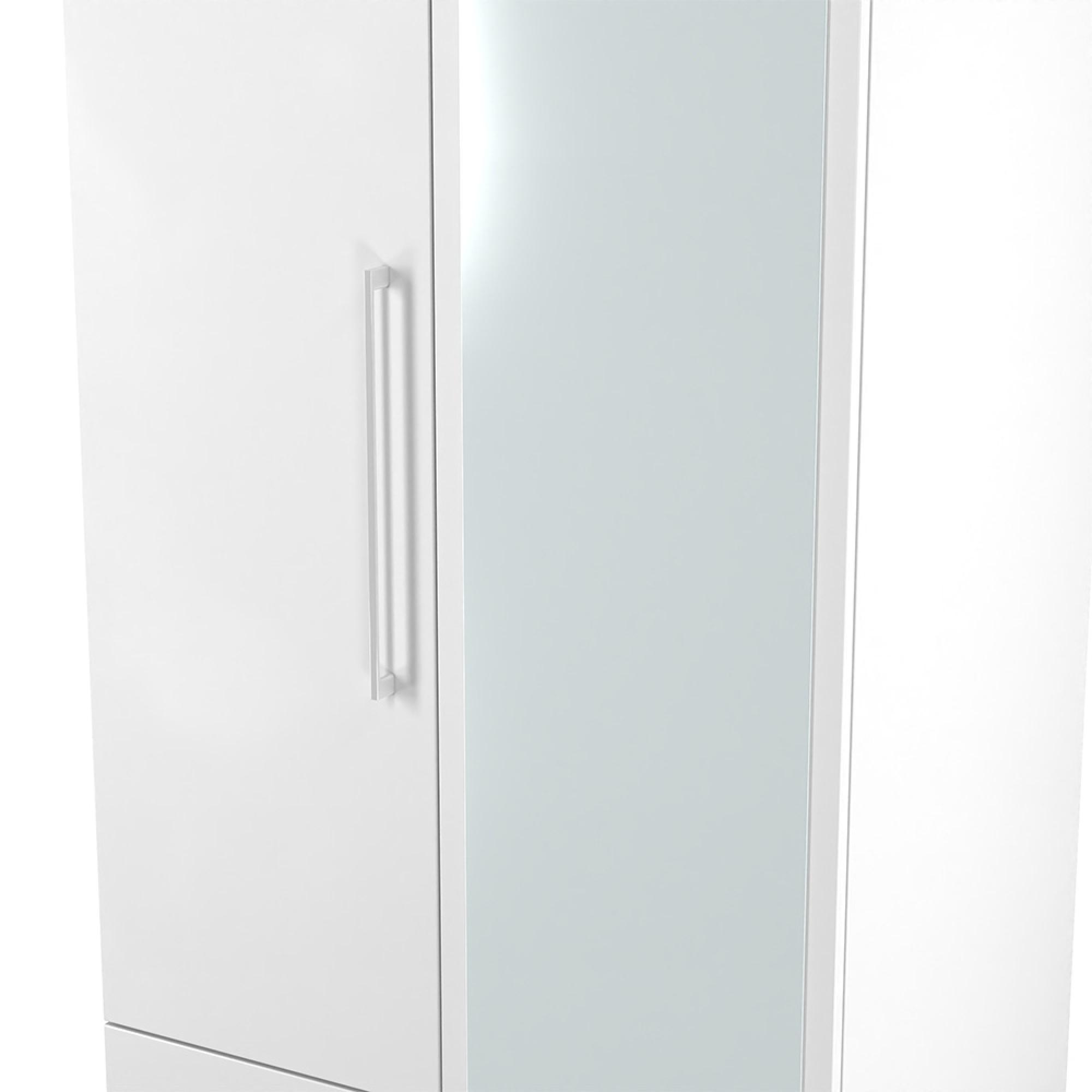 Worcester Wardrobe - 2 Door - 1 Mirror - Tall - Combi - White