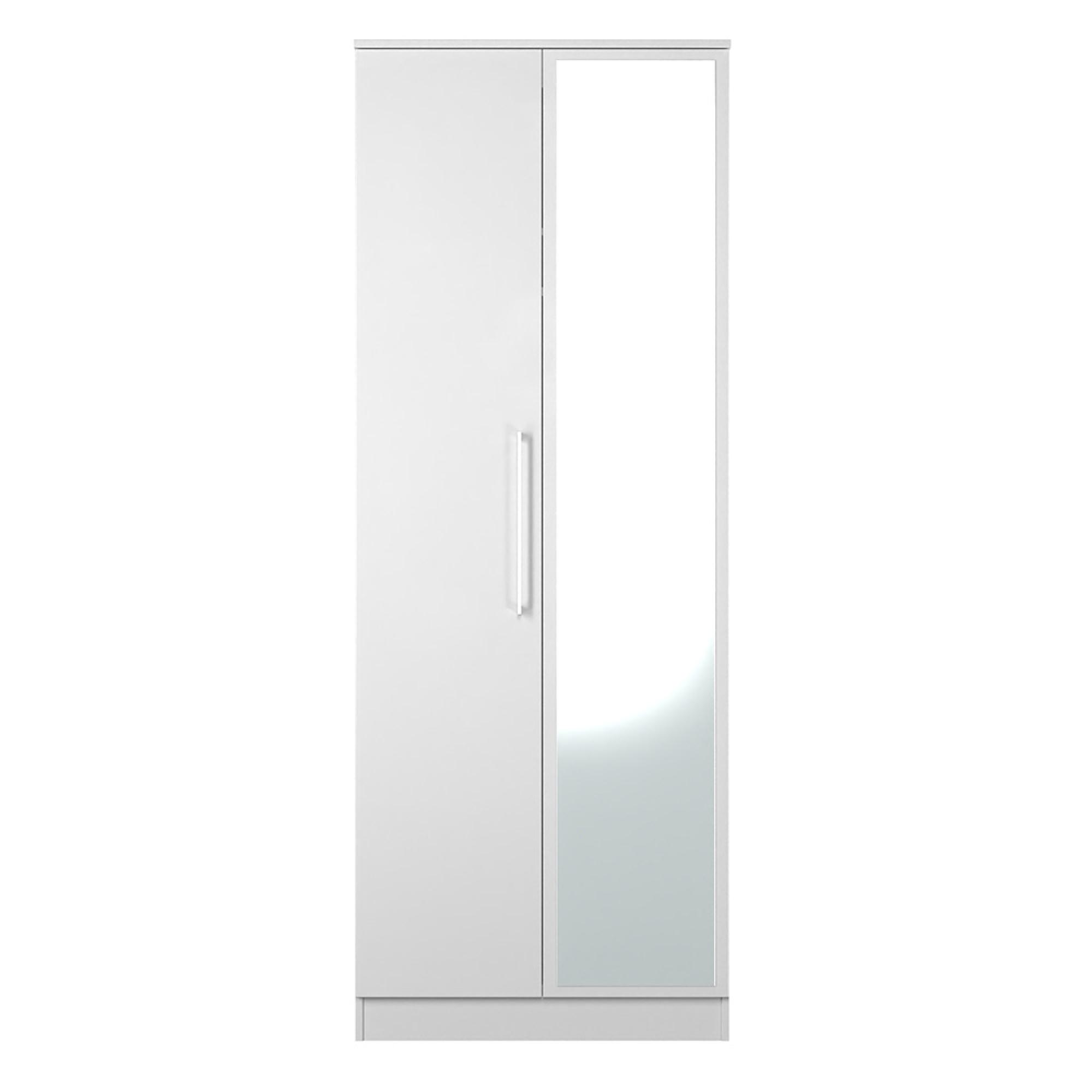 Worcester Wardrobe - 2 Door - 1 Mirror - Tall - White