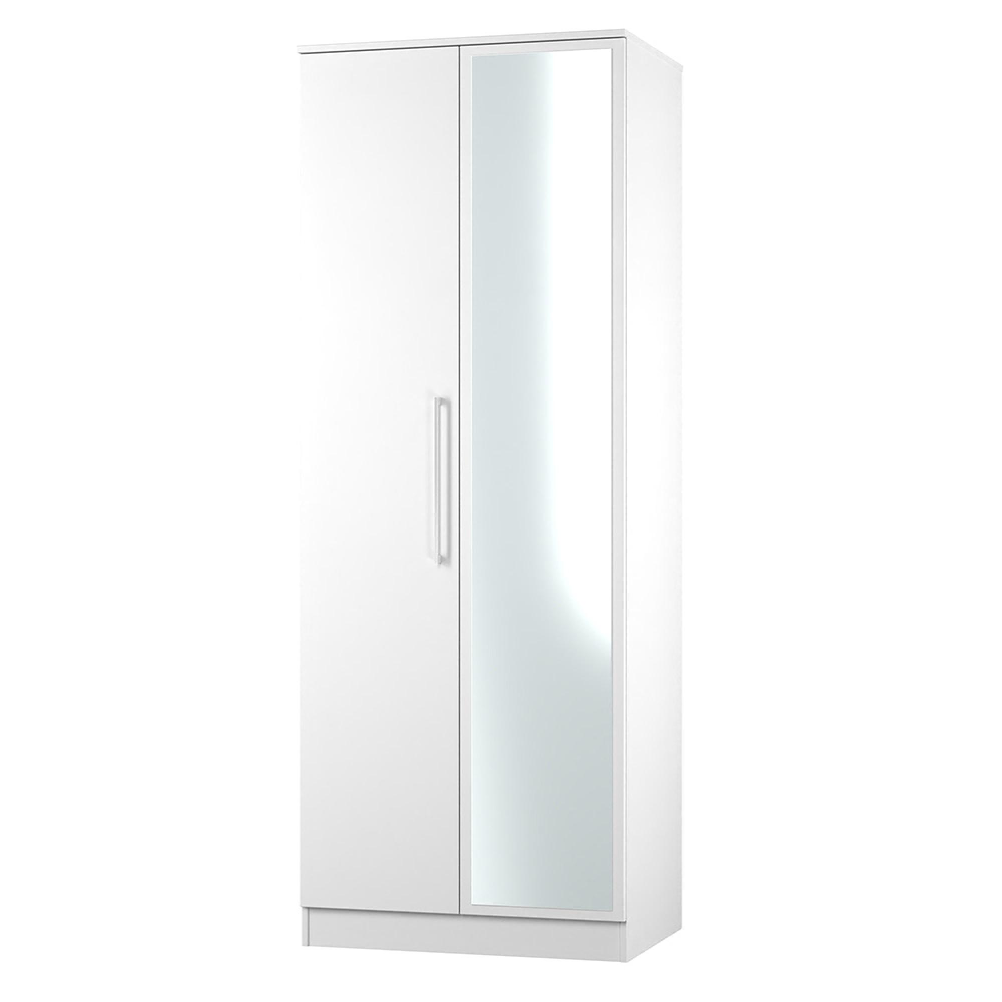Worcester Wardrobe - 2 Door - 1 Mirror - Tall - White