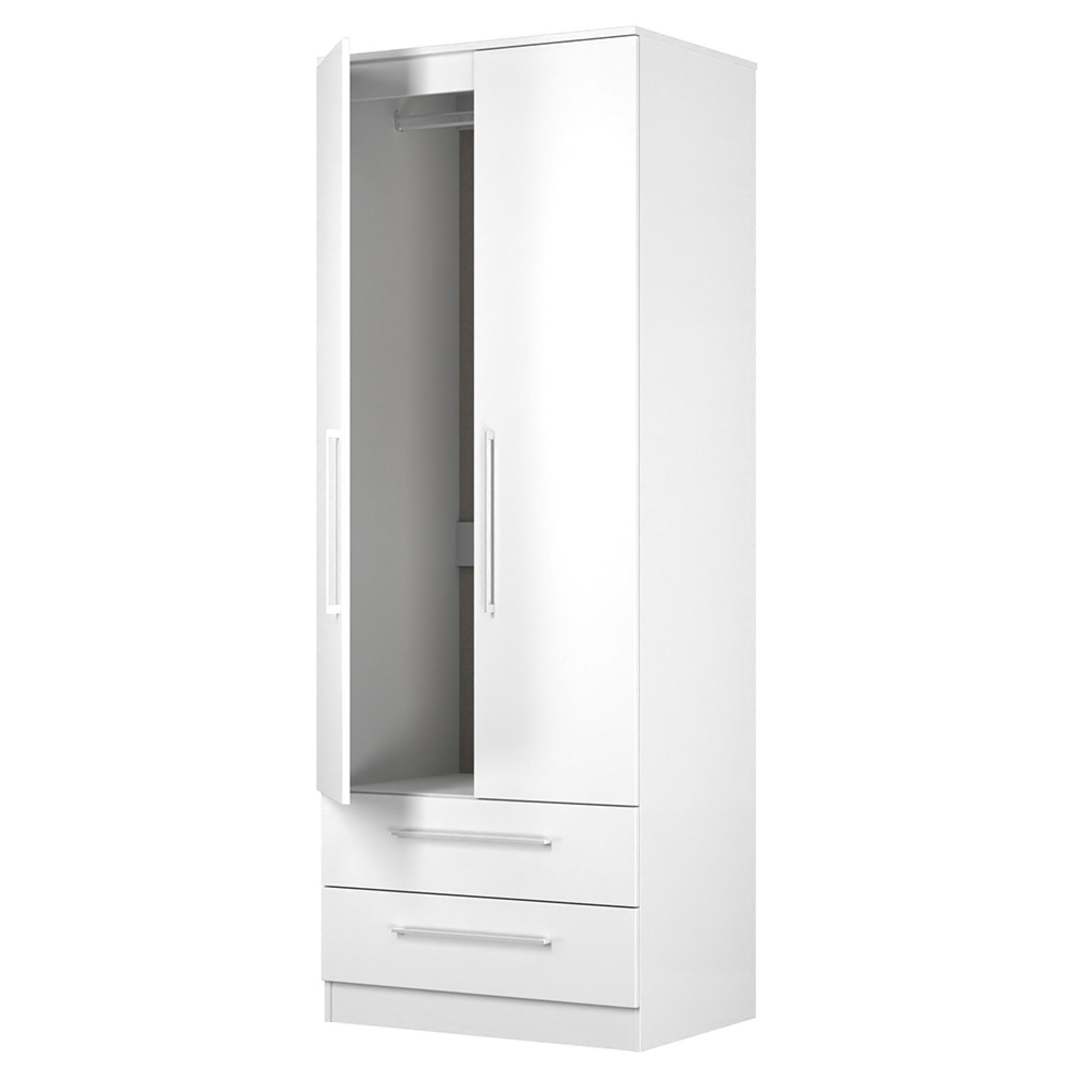 Worcester Wardrobe - 2 Door - 2 Drawer - Tall - White