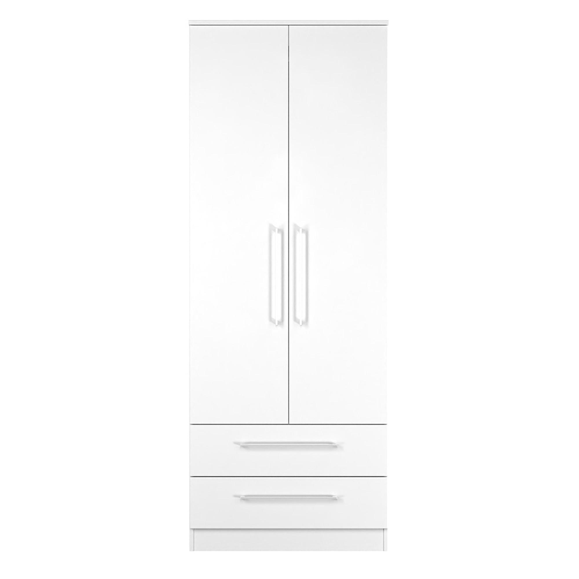 Worcester Wardrobe - 2 Door - 2 Drawer - Tall - White