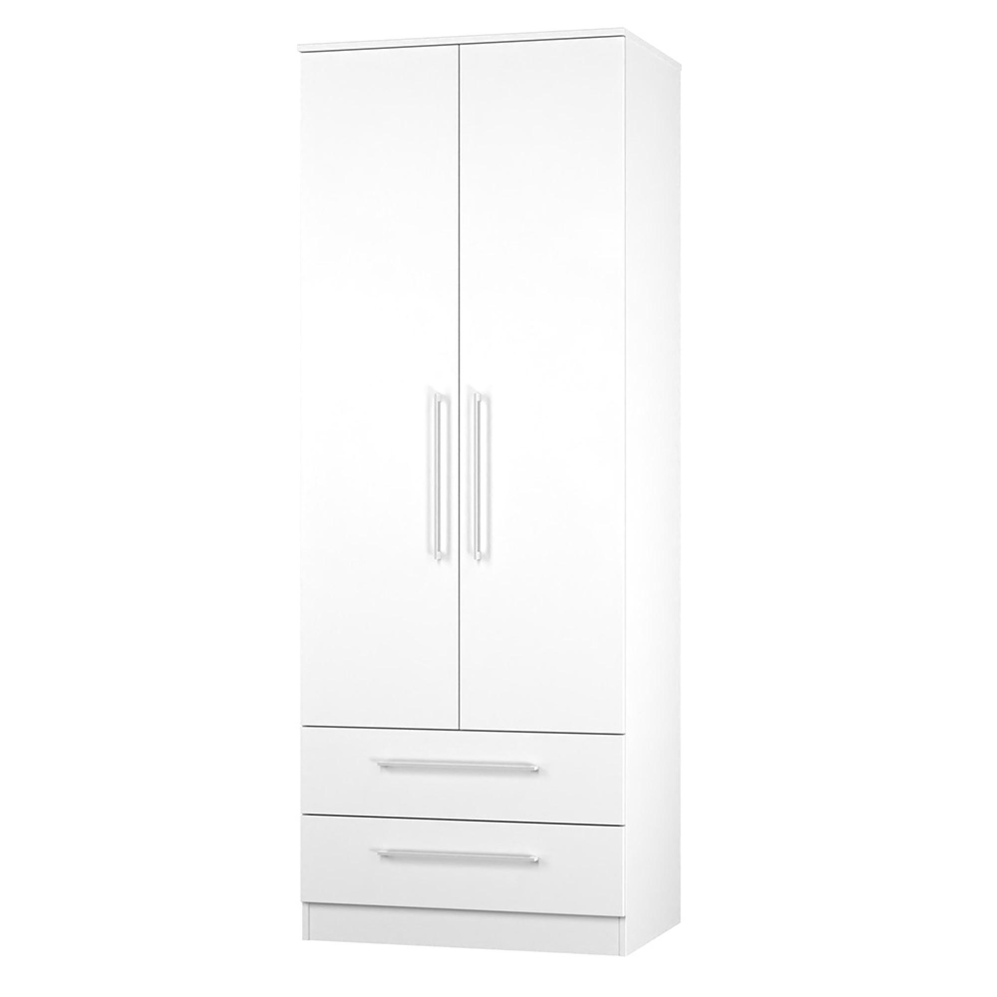 Worcester Wardrobe - 2 Door - 2 Drawer - Tall - White