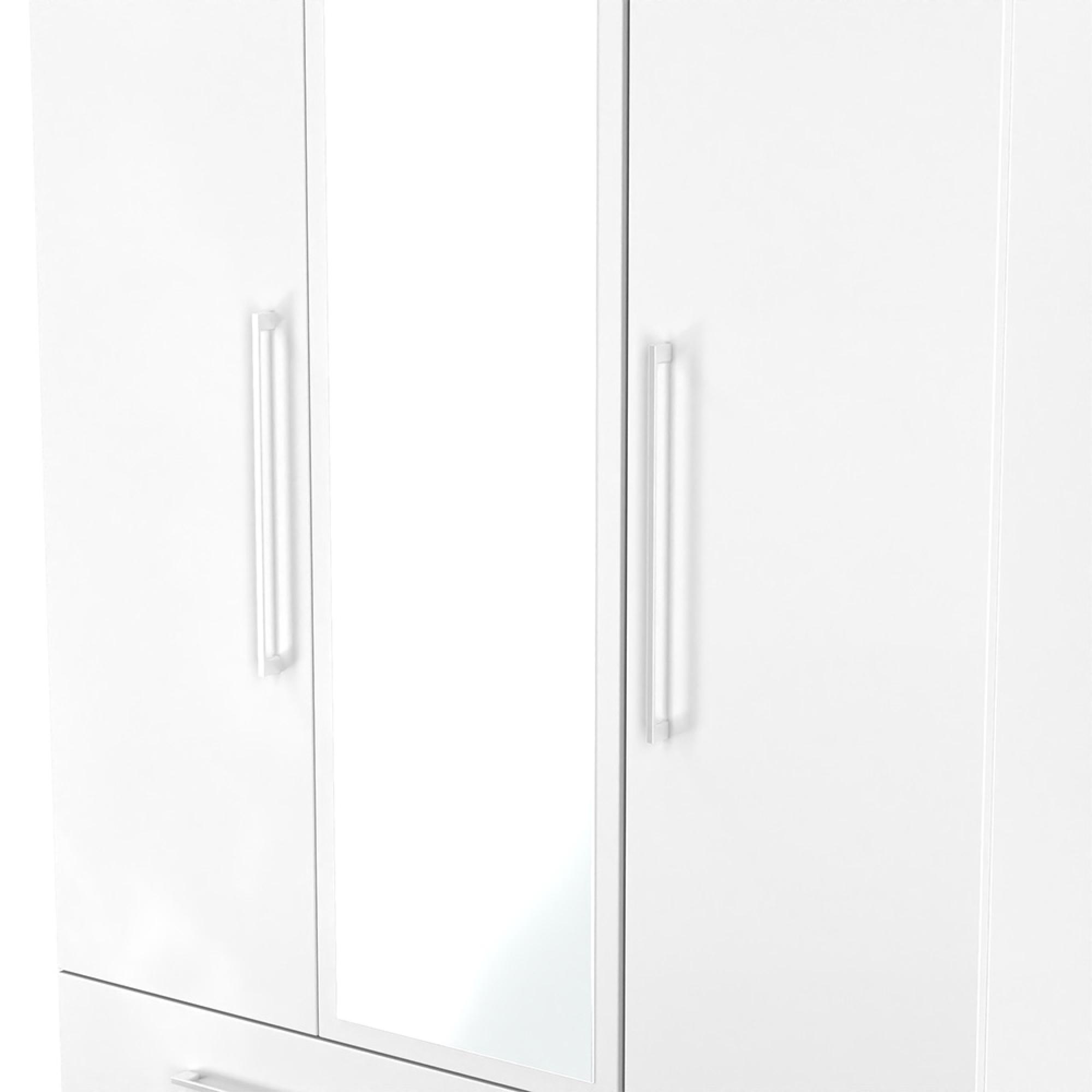Worcester Wardrobe - 3 Door - LHF 2 Drawers - Tall - Combi - White