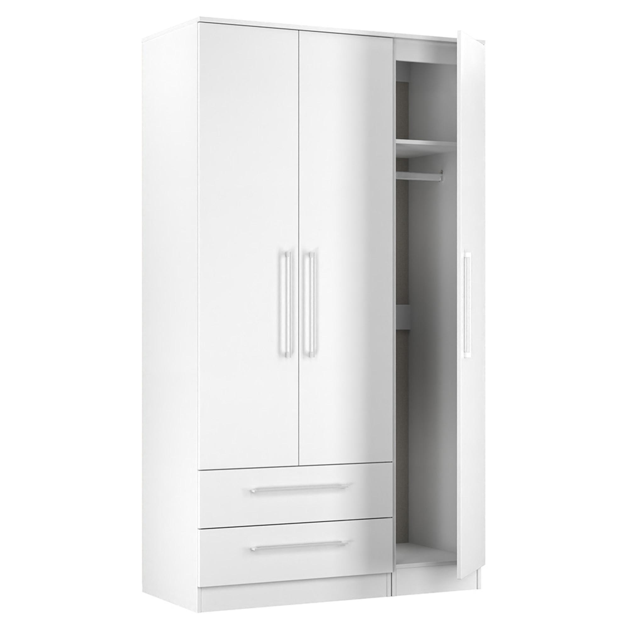 Worcester Wardrobe - 3 Door - LHF 2 Drawers - Tall - Triple - White