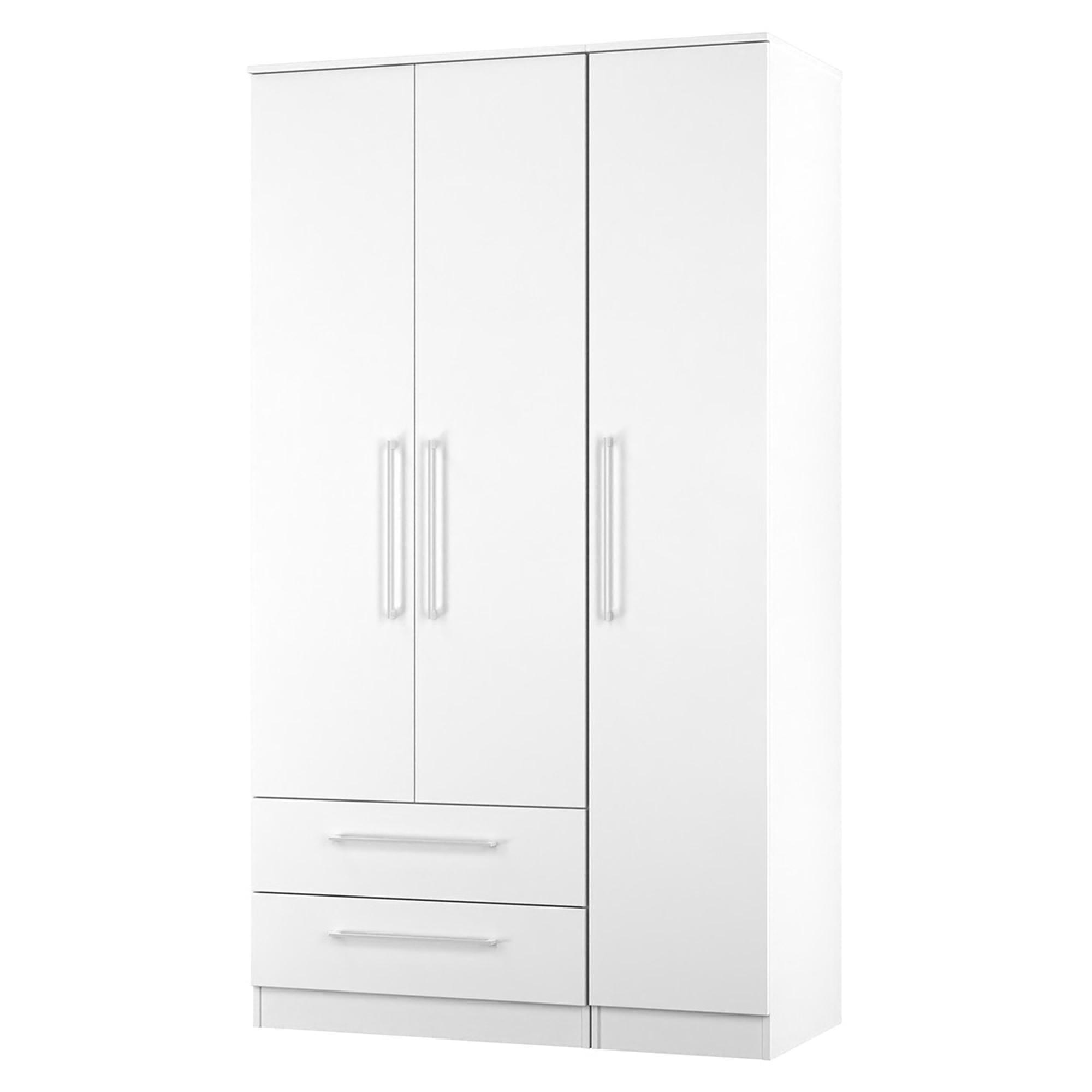 Worcester Wardrobe - 3 Door - LHF 2 Drawers - Tall - Triple - White