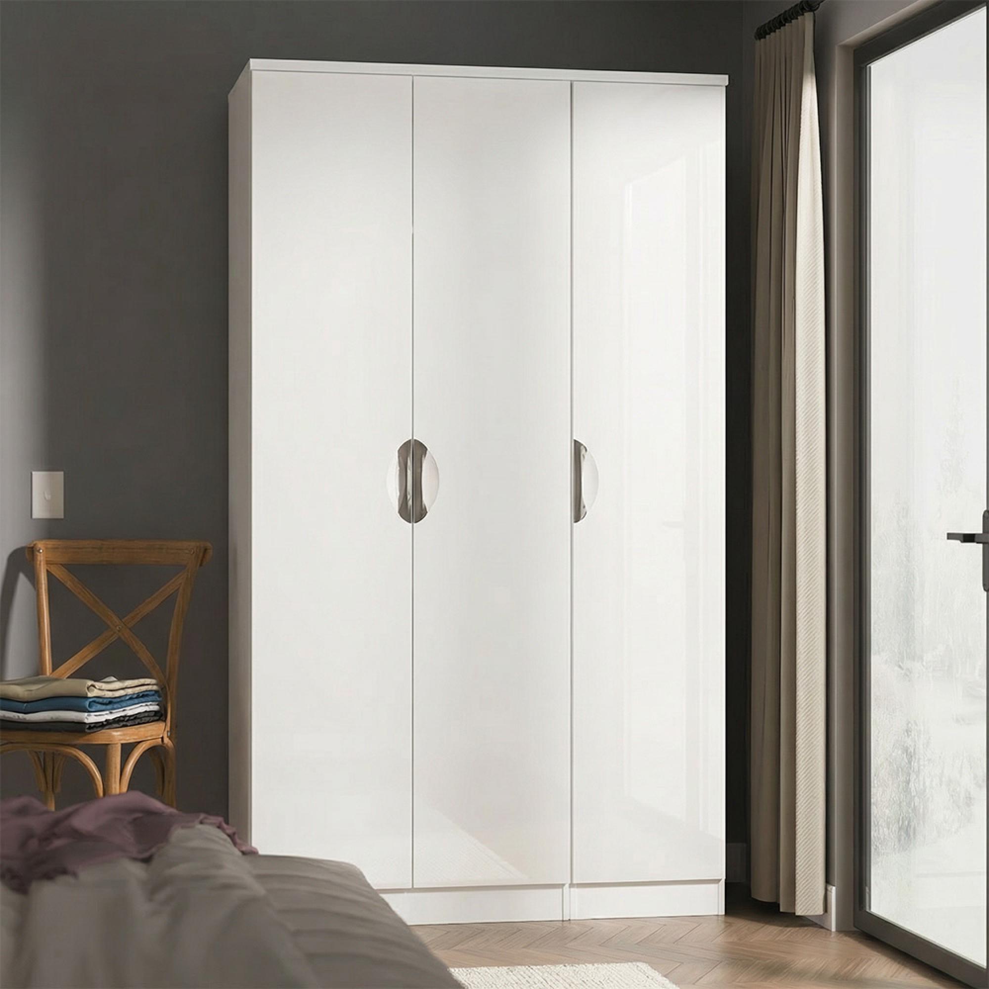 Camden Wardrobe - 3 Door - Tall Triple - White Gloss