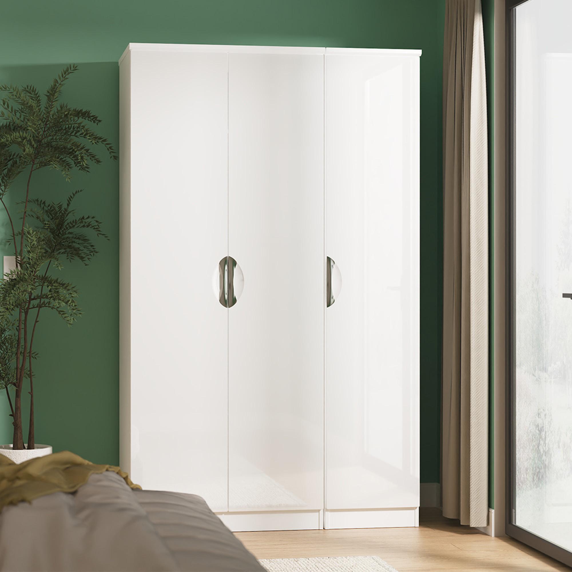 Camden Wardrobe - 3 Door - Triple - White Gloss
