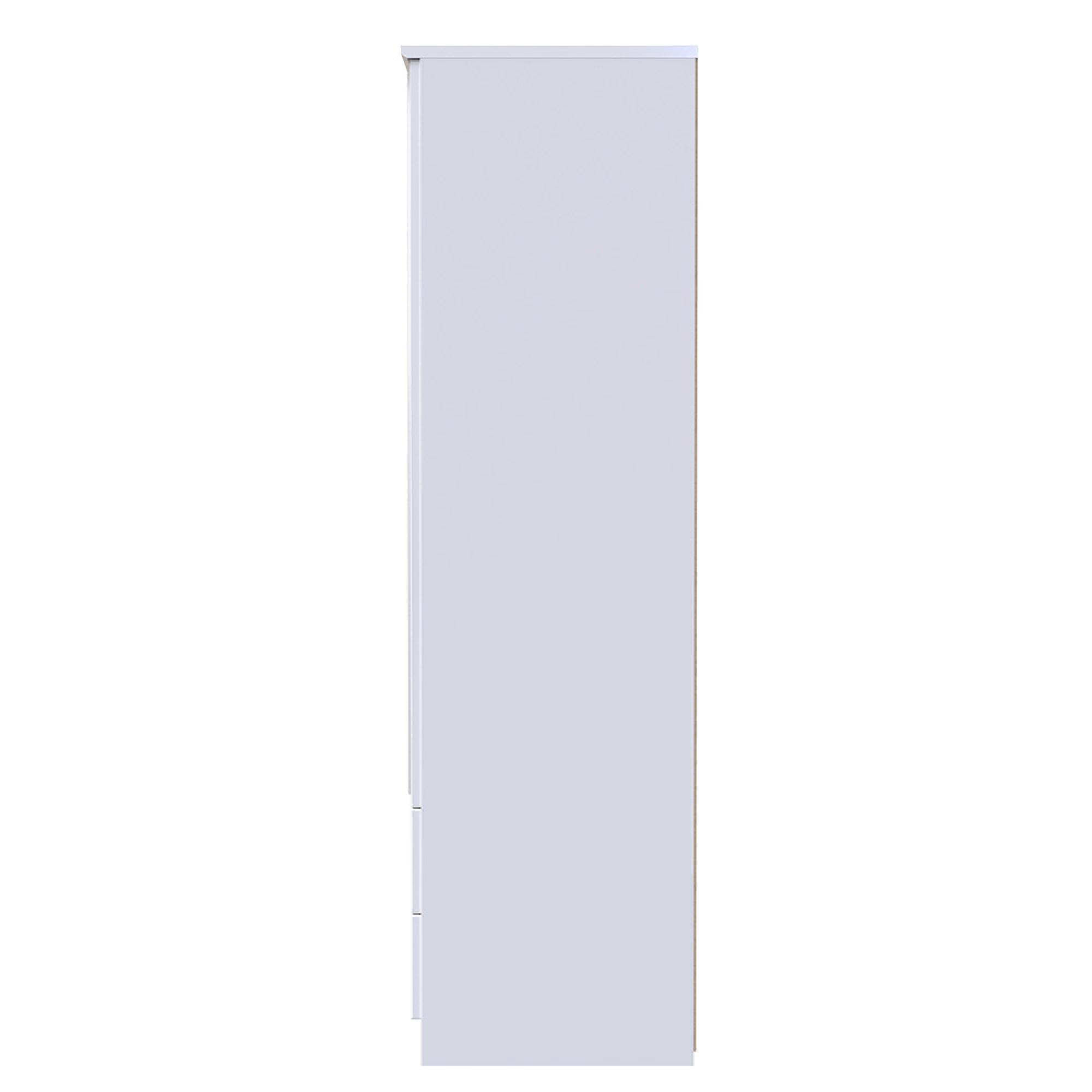 Camden Wardrobe - 2 Door - Combi with 1 Mirror - White Gloss