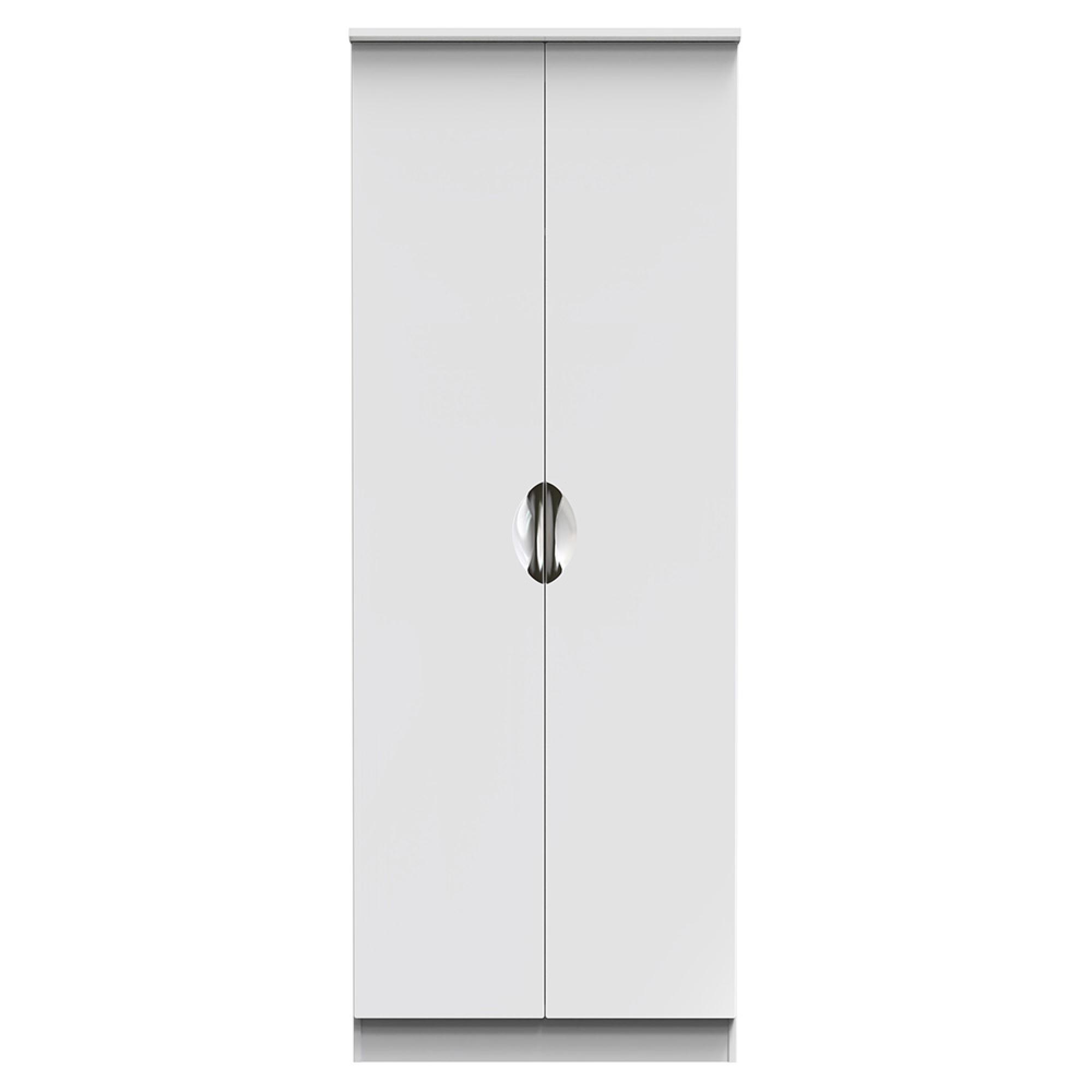 Camden Wardrobe - 2 Door - Plain Tall - White Gloss
