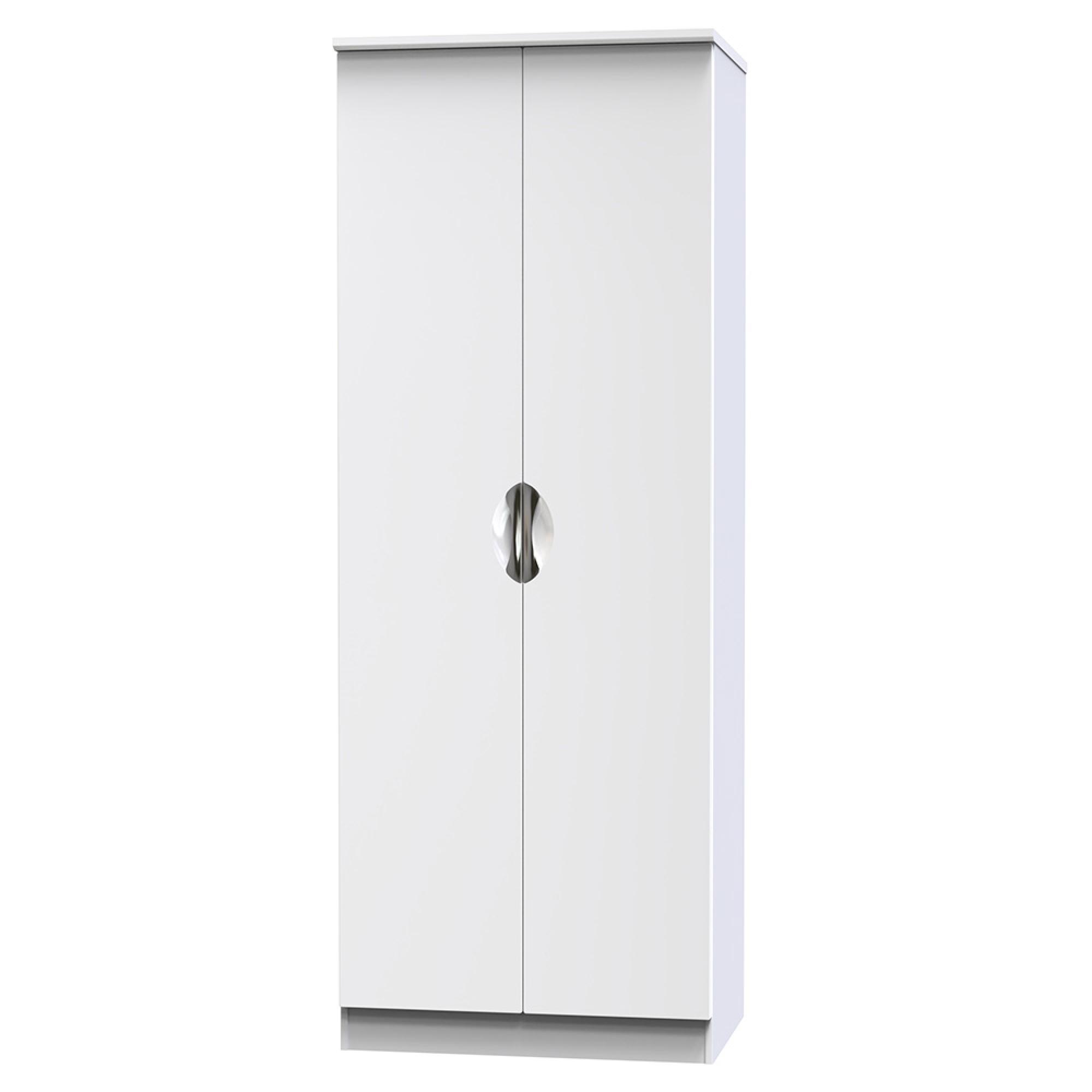 Camden Wardrobe - 2 Door - Plain Tall - White Gloss