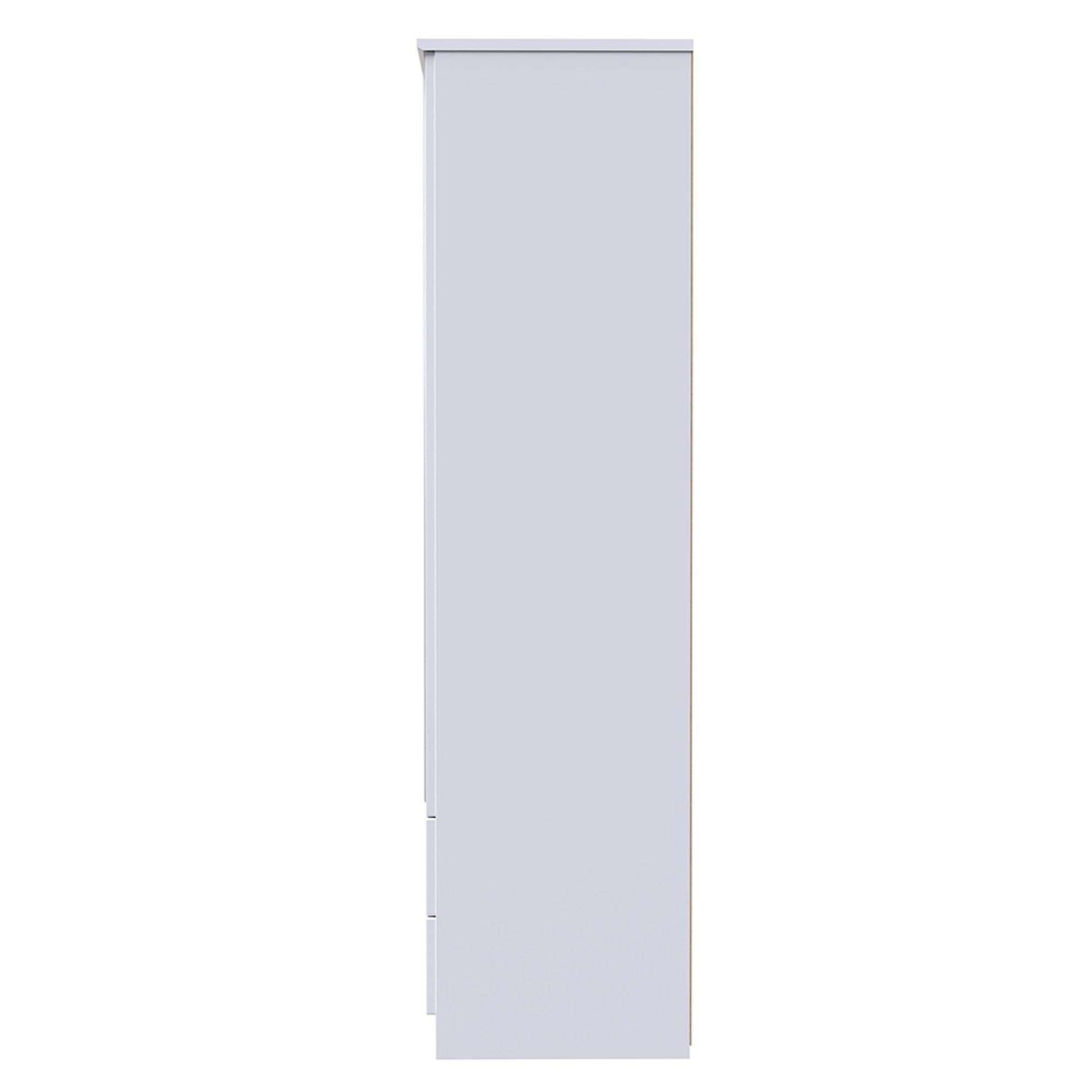 Camden Wardrobe - 2 Door Tall Combi with 1 Mirror - White Gloss