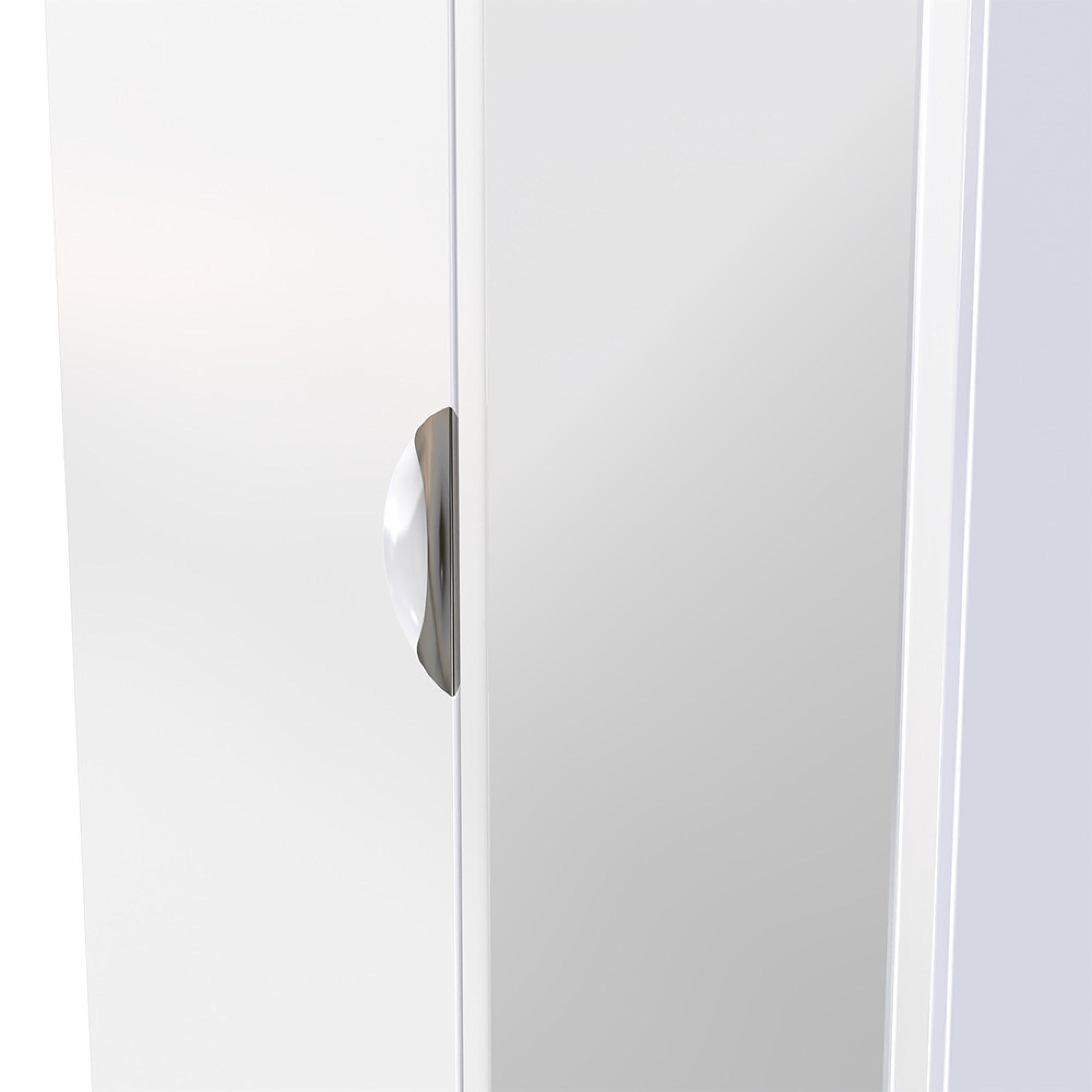 Camden Wardrobe - 2 Door with 1 Mirror - White Gloss