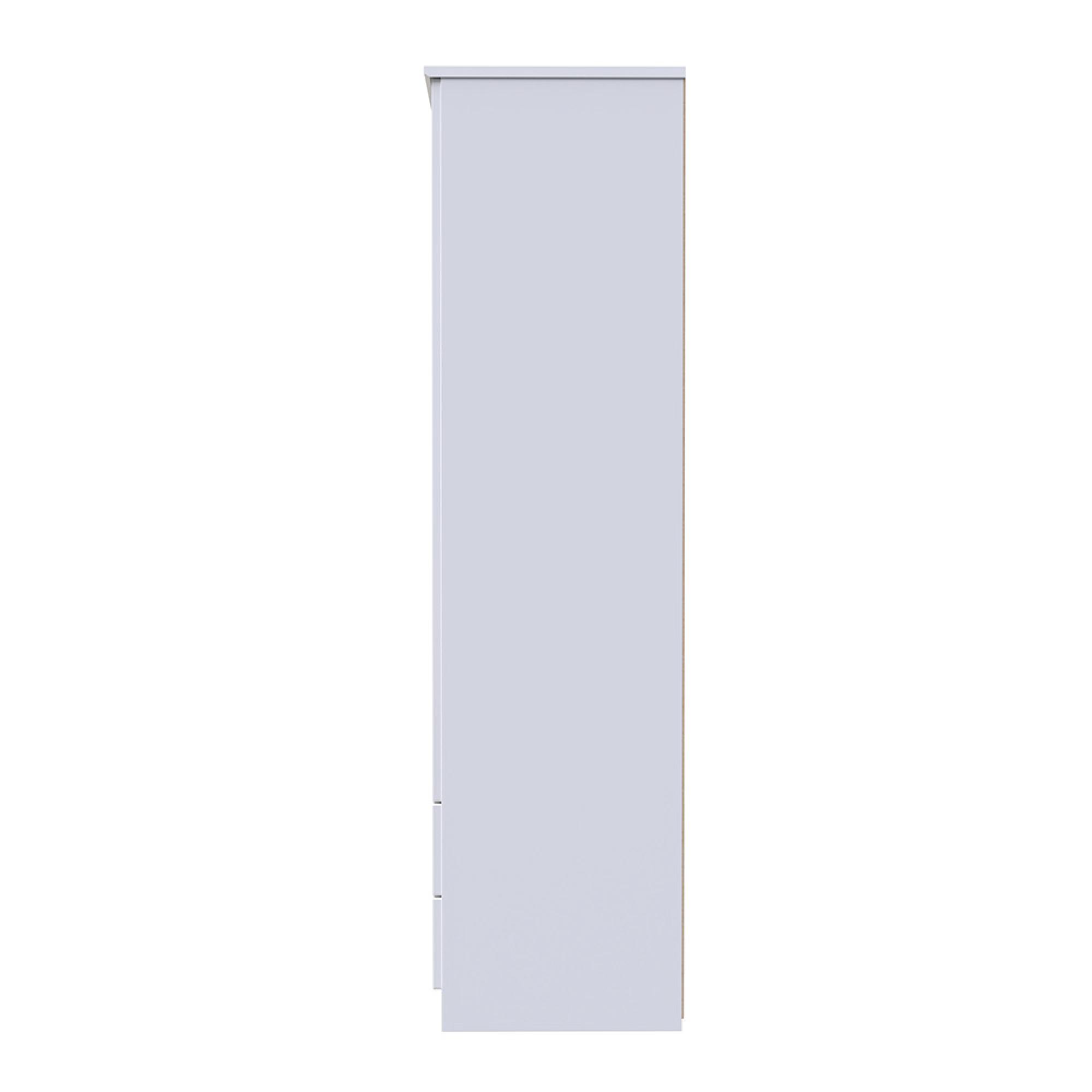 Camden Wardrobe - 2 Door with 2 Drawers - Double - White Gloss
