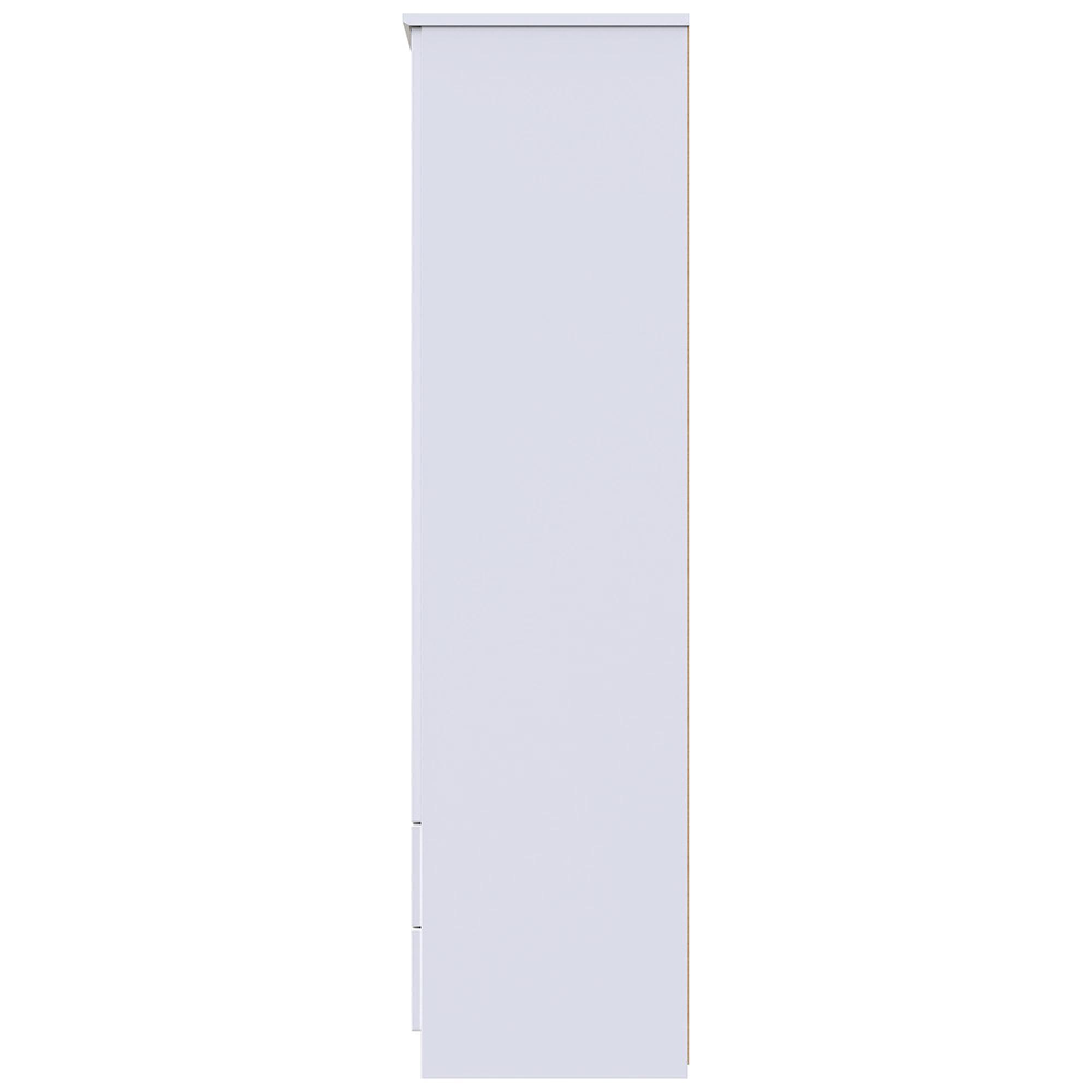 Camden Wardrobe - 3 Door - Tall Combi with 1 Mirror - White Gloss