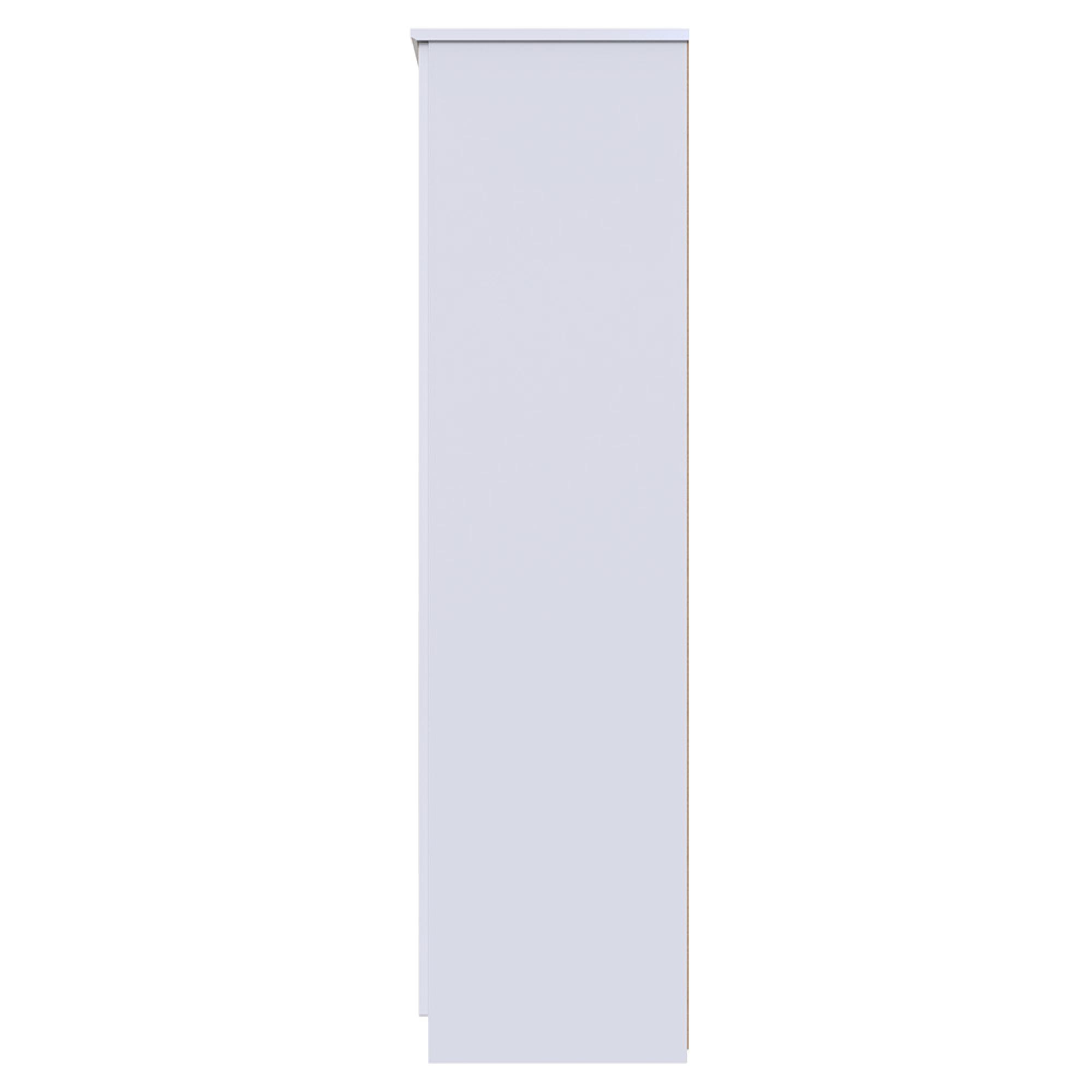 Camden Wardrobe - 3 Door - Tall Triple - LHF 2 Drawers - White Gloss
