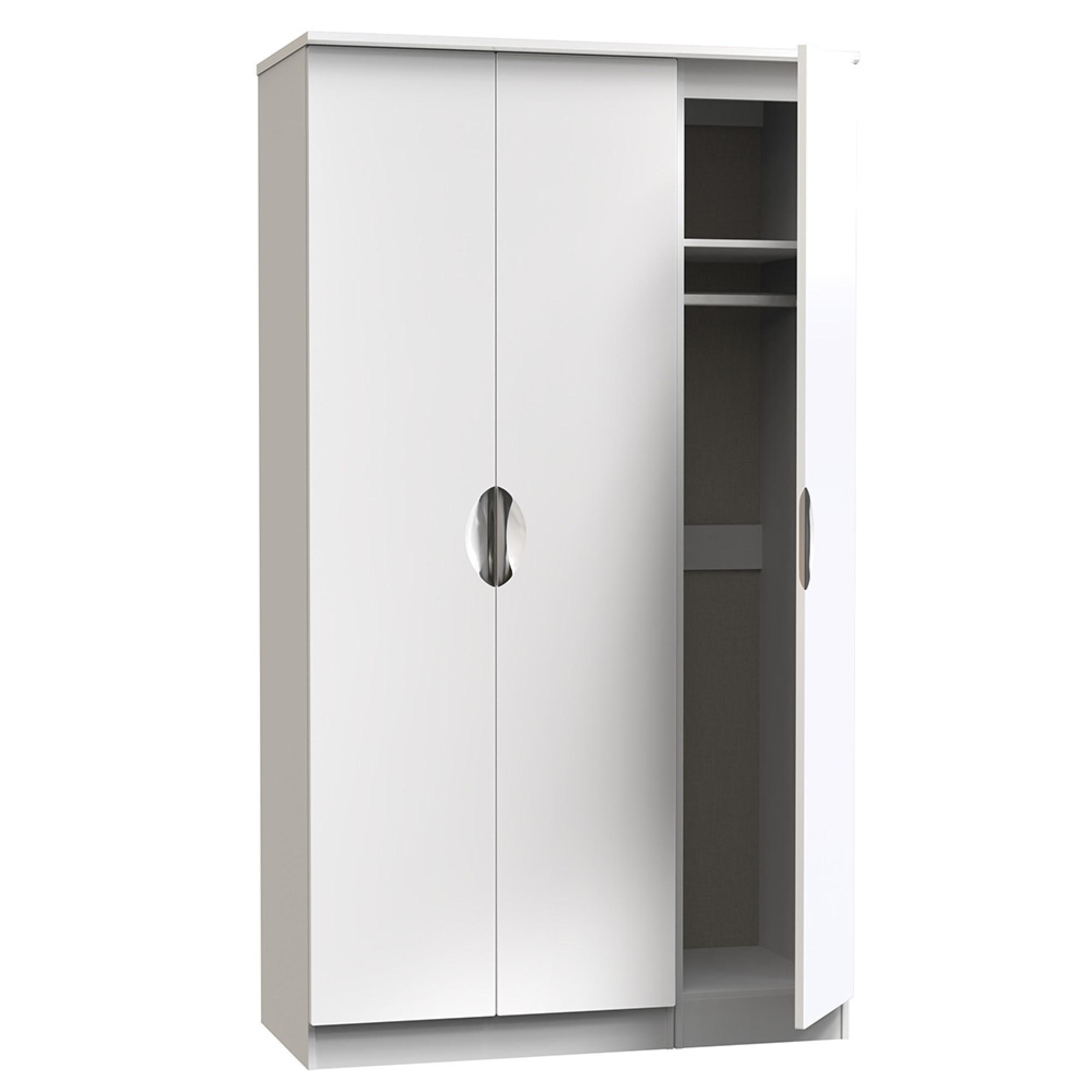 Camden Wardrobe - 3 Door - Tall Triple - White Gloss